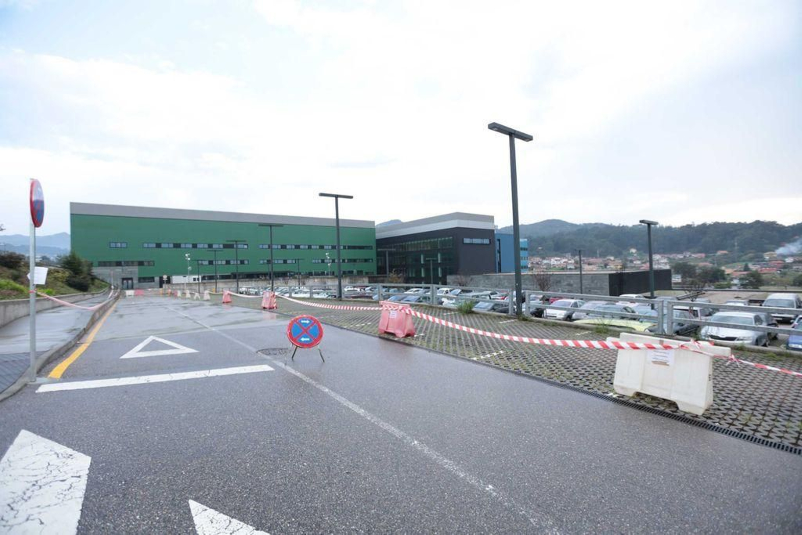 El espacio para el auto-covid del Cunqueiro, que funcionará desde este lunes.