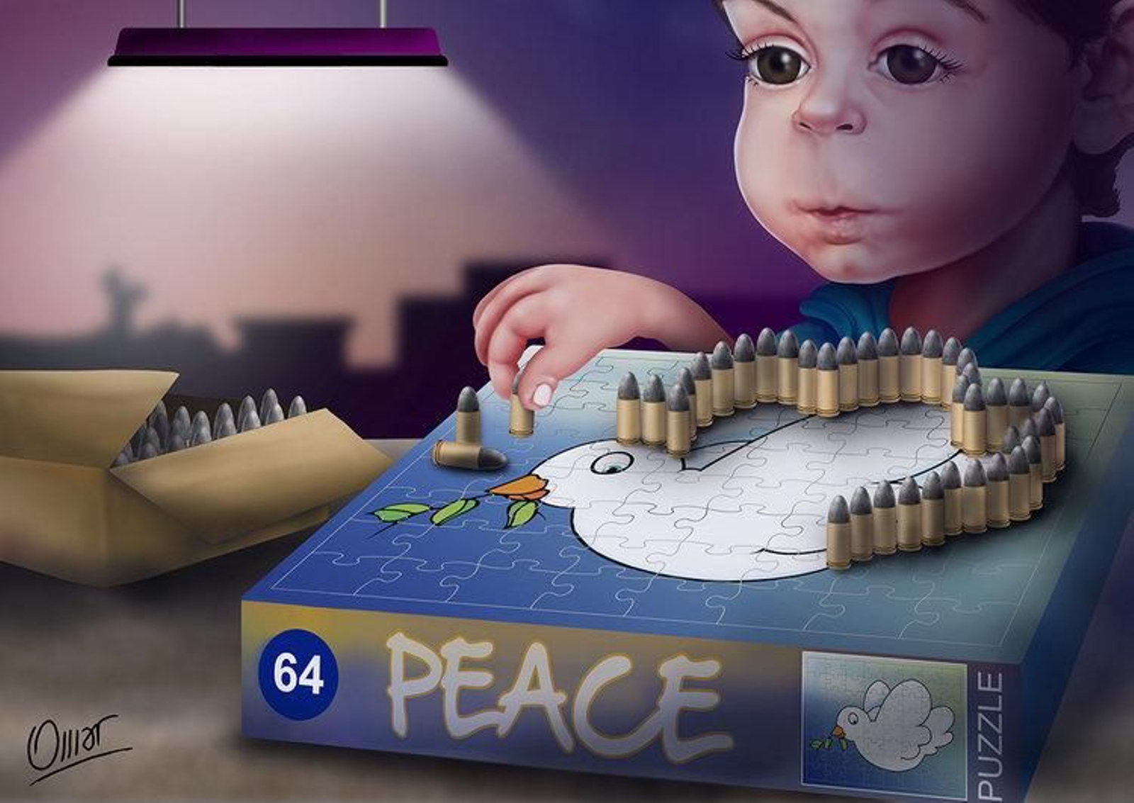 Imagen de la ilustración premiada en la categoría de "violencia infantil".