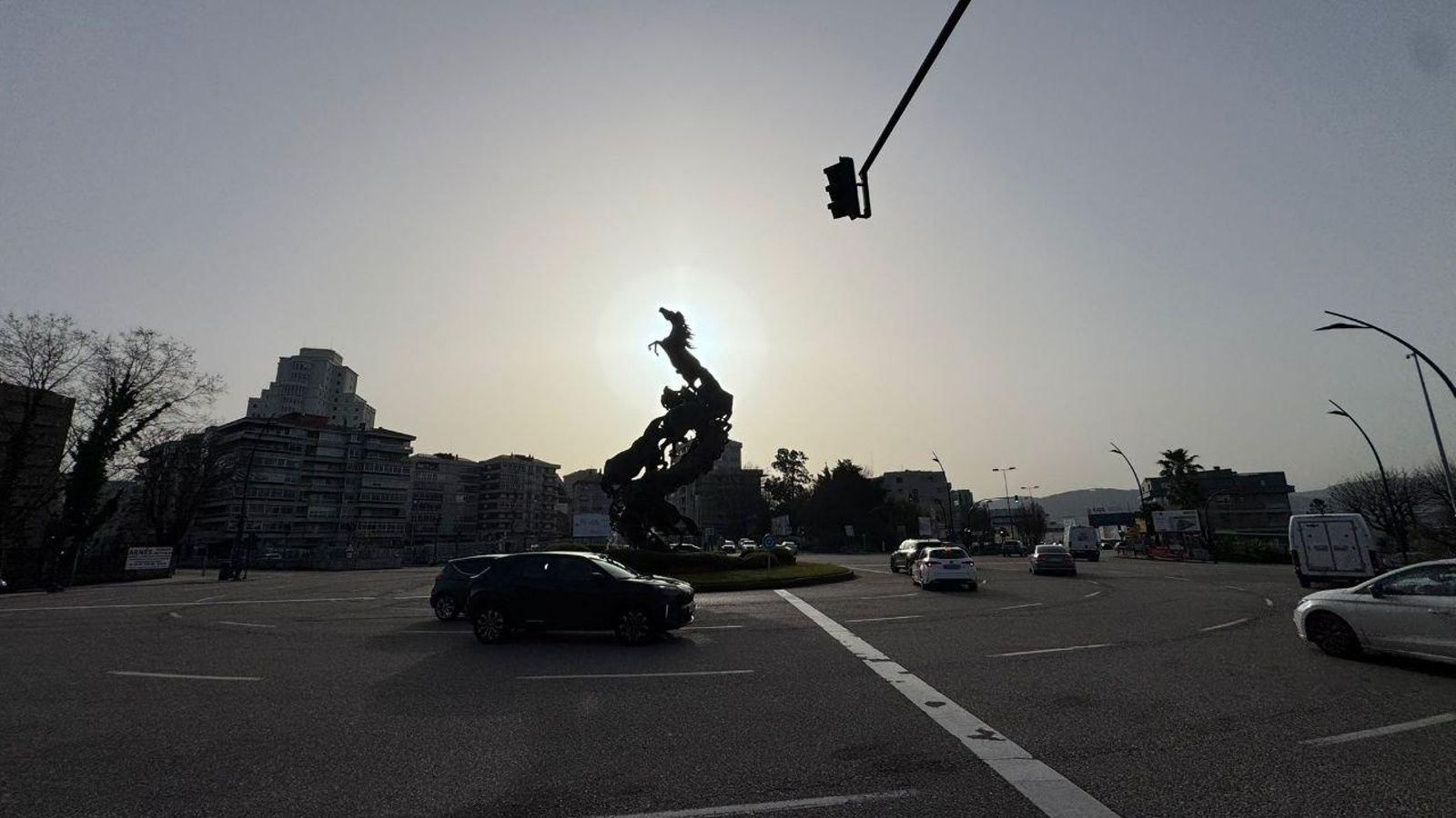 Vigo bajo la calima proveniente de África.