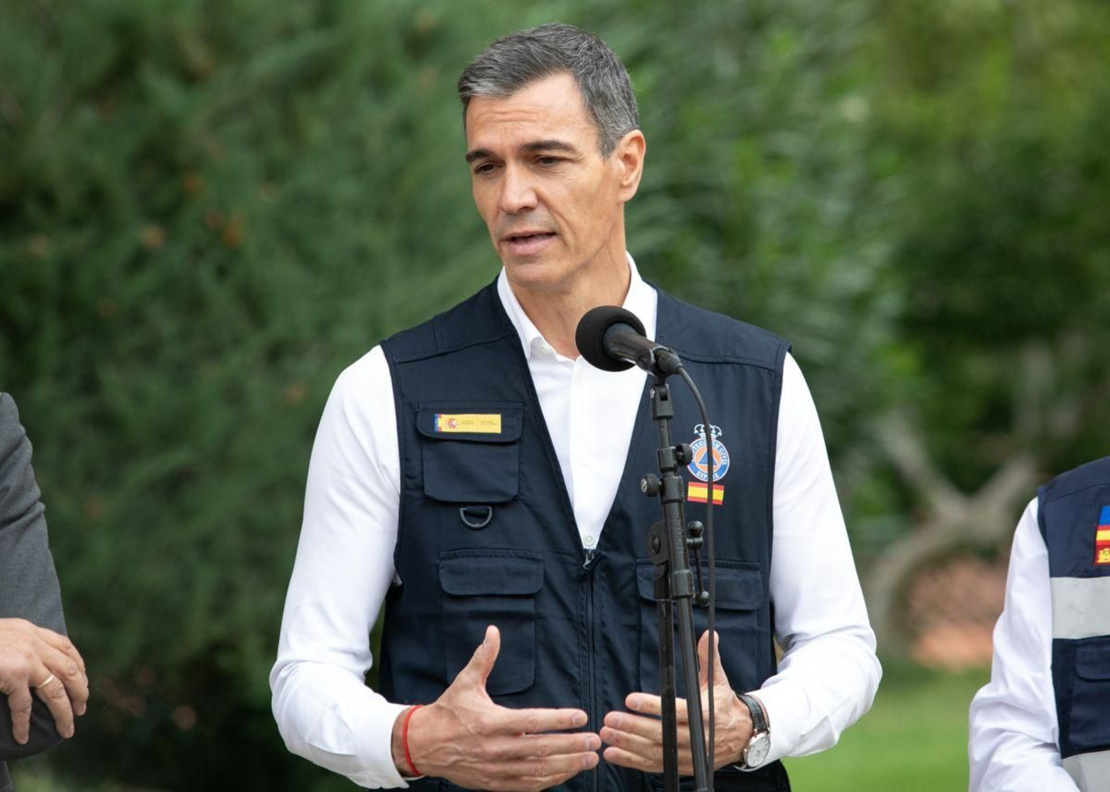 El presidente del Gobierno, Pedro Sánchez, durante la reunión del CECOPI, en el Centro 112 de Toledo.
