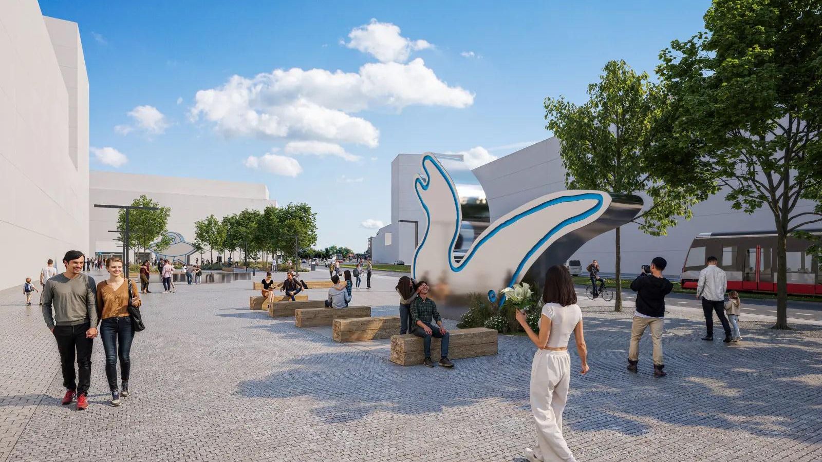 Render de la futura estación de metro de Praga