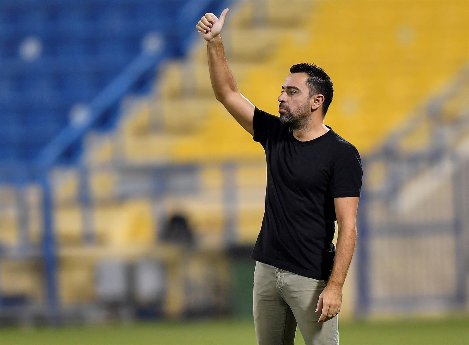 Xavi Hernández, en su último partido como entrenador del Al-Sadd. // EFE