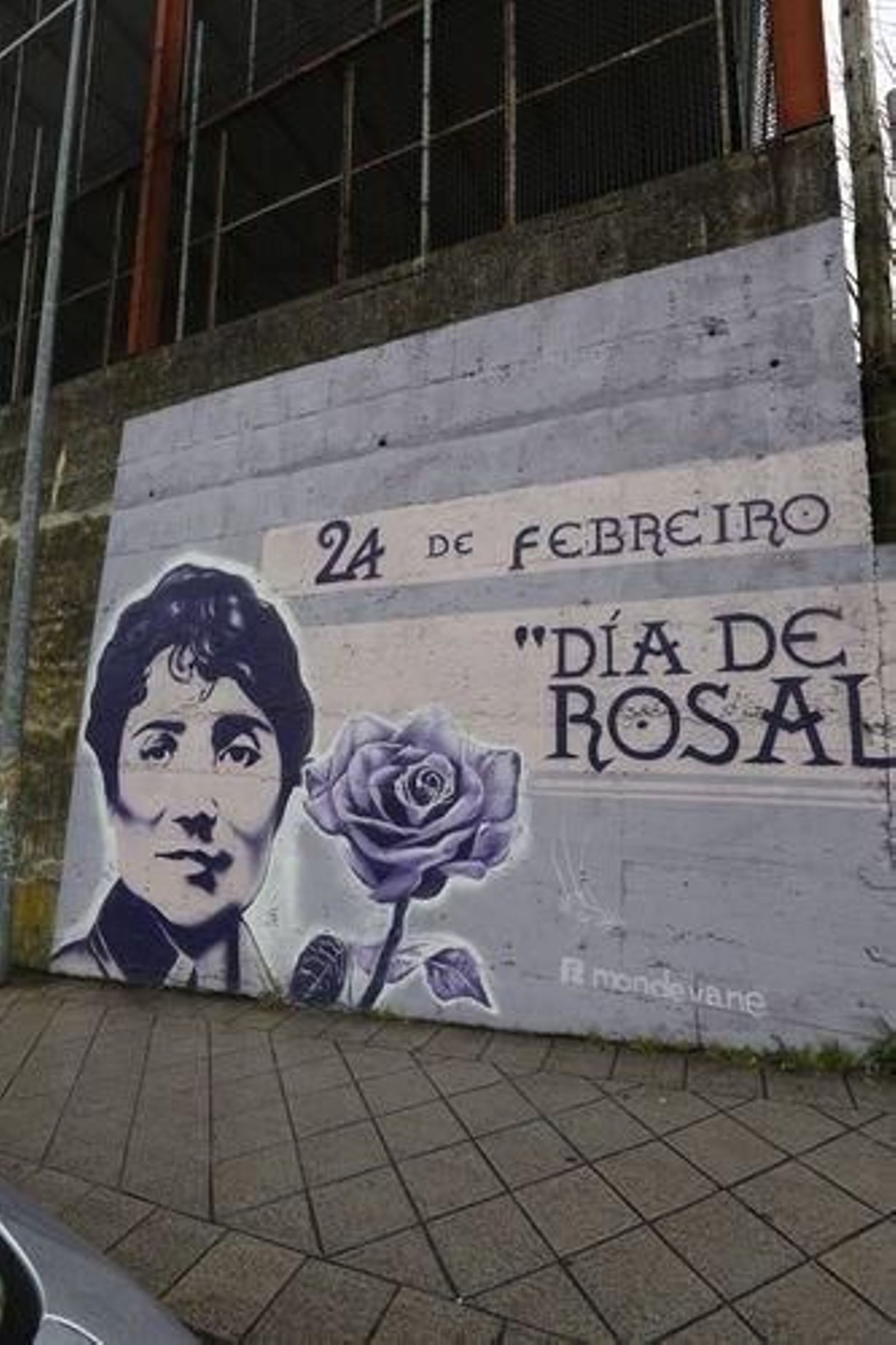 Ourense. 24-02-15. Local. Mural de Rosalía de Castro no Ceip A Ponte.
Foto. Xesús Fariñas