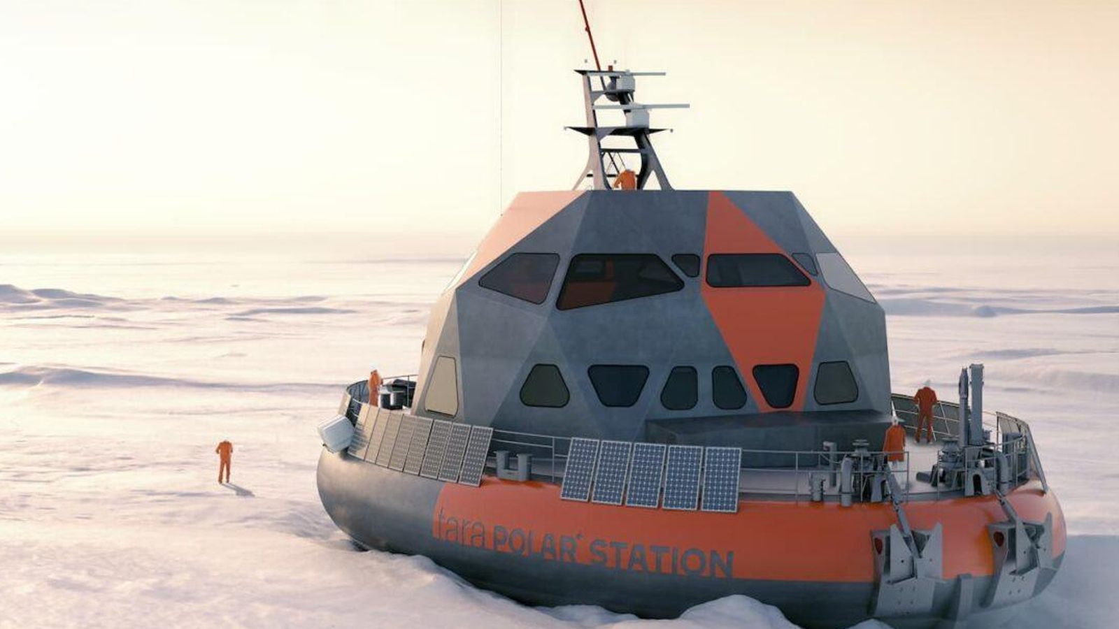 La estación polar Tara lleva equipamiento vigués, como el timón y las grúas.