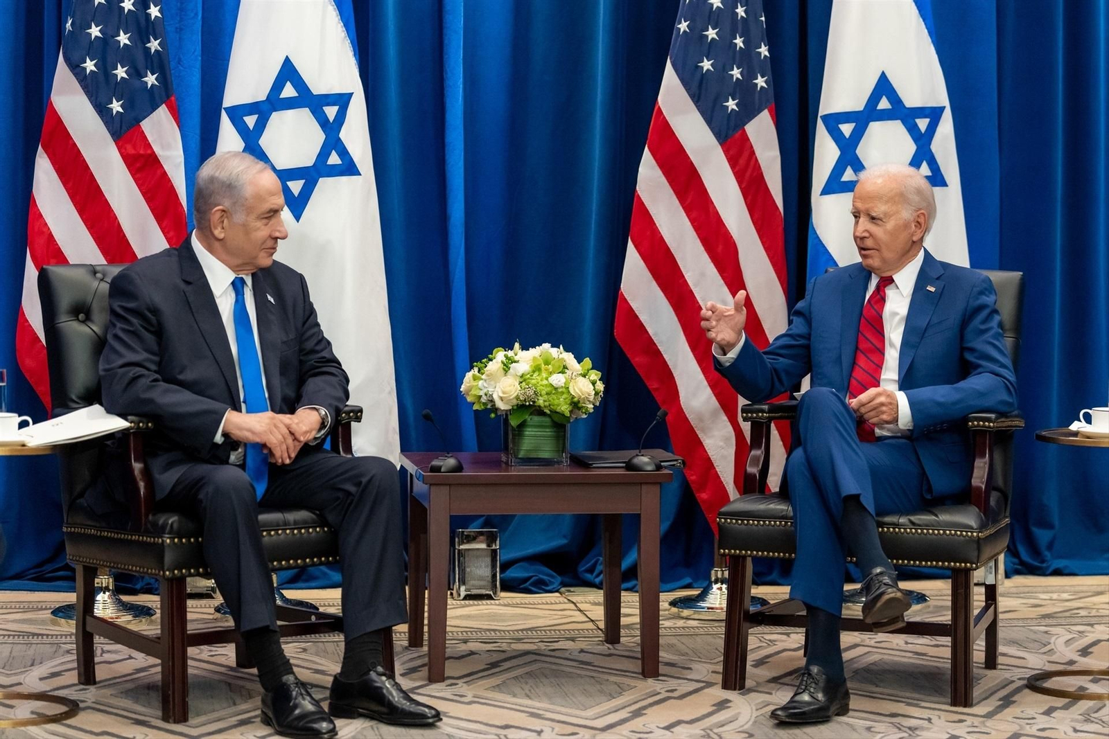 El primer ministro de Israel, Benjamin Netanyahu, y el presidente de EEUU, Joe Biden. // E.P.