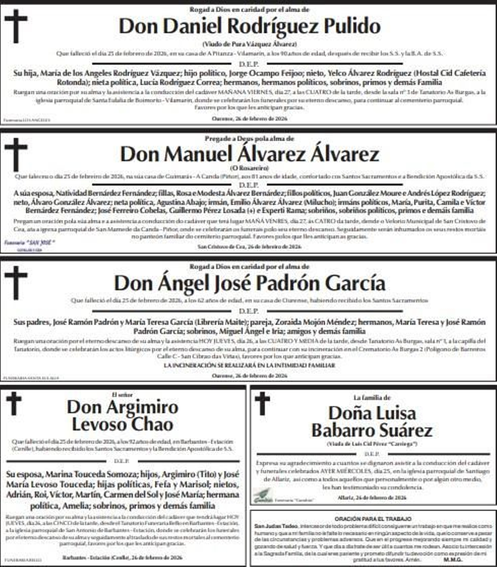 Las despedidas de este juves en La Región