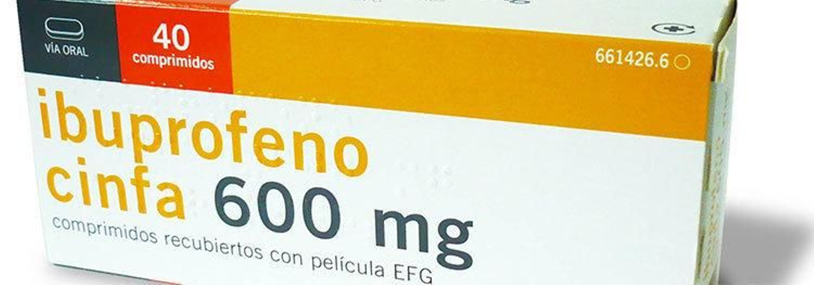 Una imagen de una caja de ibuprofeno.