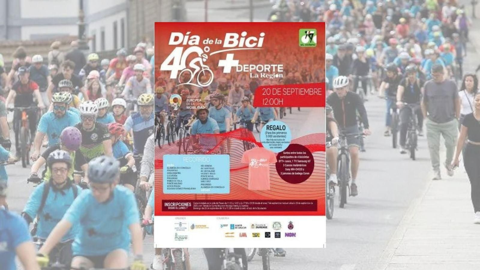 Cartel 40º Día de la Bici en Ourense.