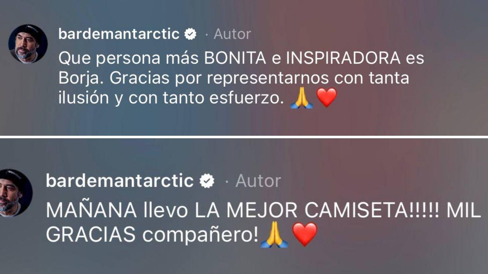 Palabras de Bardem a Borja.