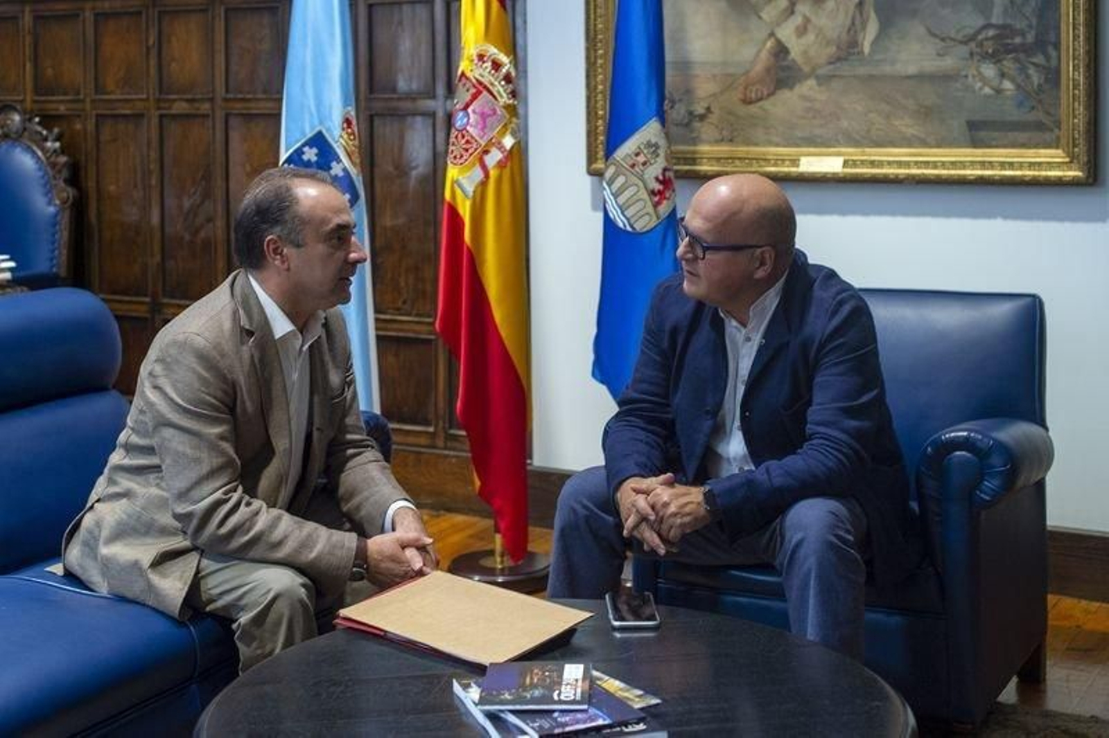 Carlos Paz e Manuel Baltar durante a reunión que mantiveron.