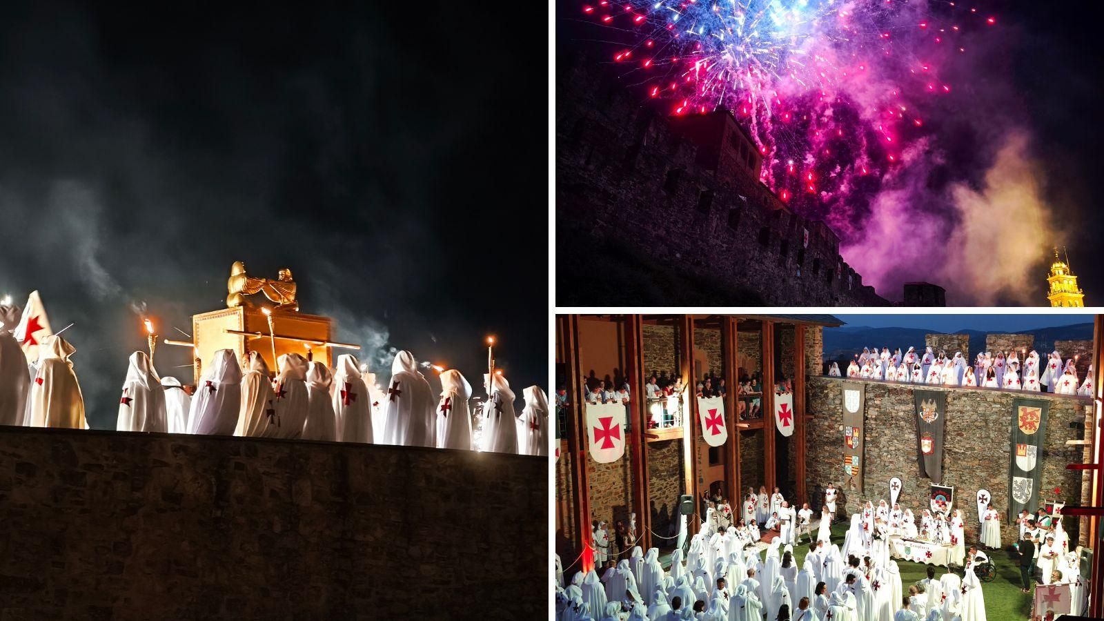 Diferentes escenas de la Noche Templaria en el Castillo de los Templarios de Ponferrada