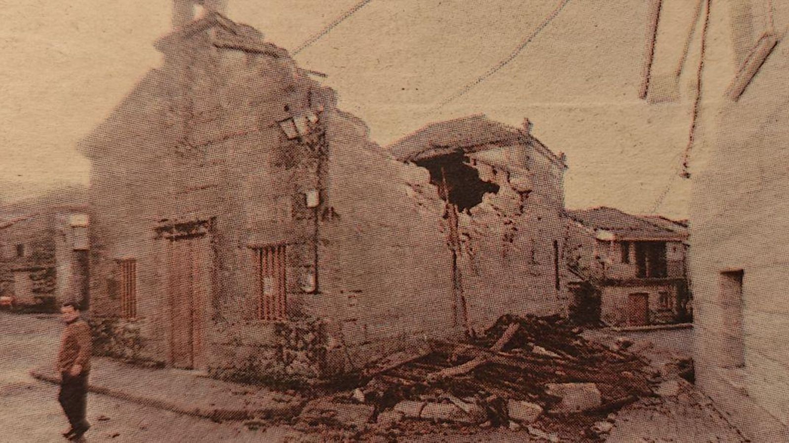 Estado en que quedó la iglesia de Cea.