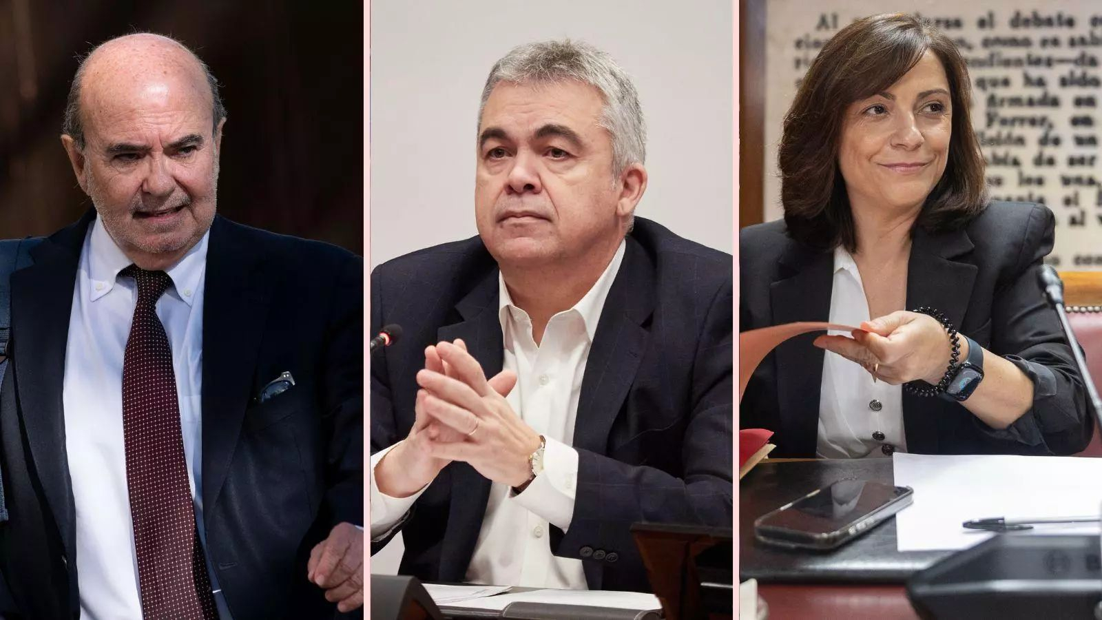 Gaspar Zarrías, Santos Cerdán y a la gerente del PSOE, Ana María Fuentes.
