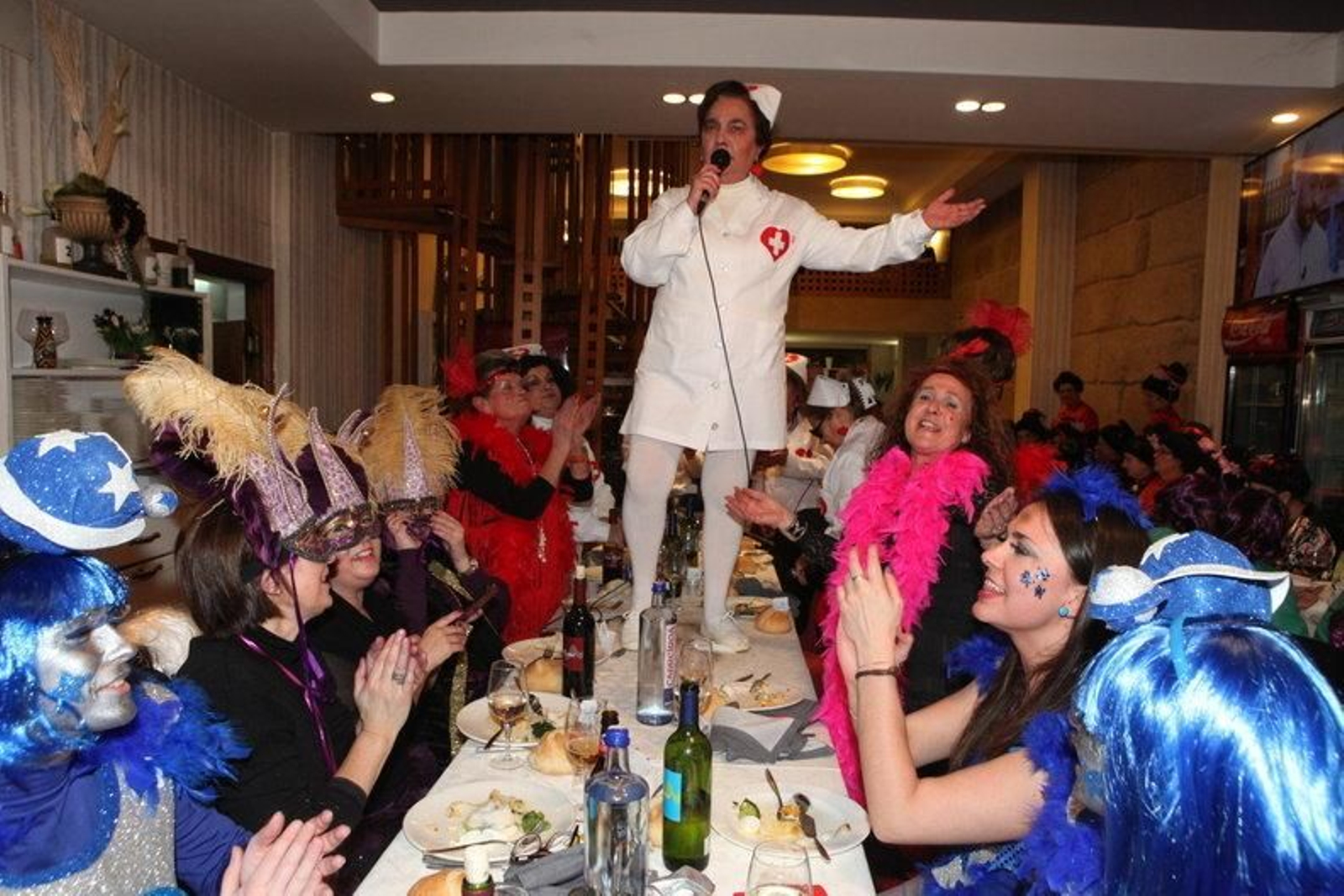 Una cena el año pasado durante la celebración de comadres.