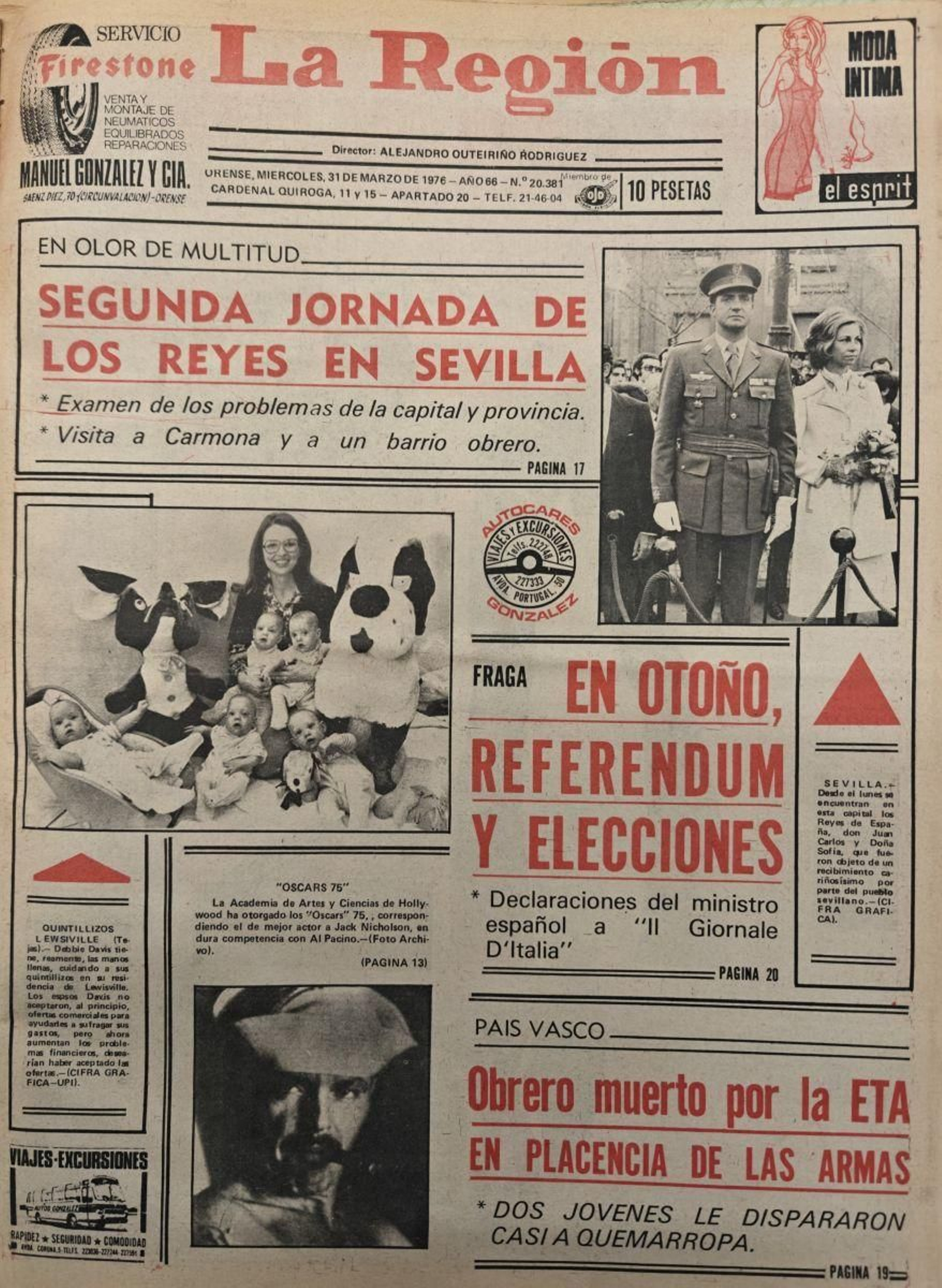 Primera página de 1976.