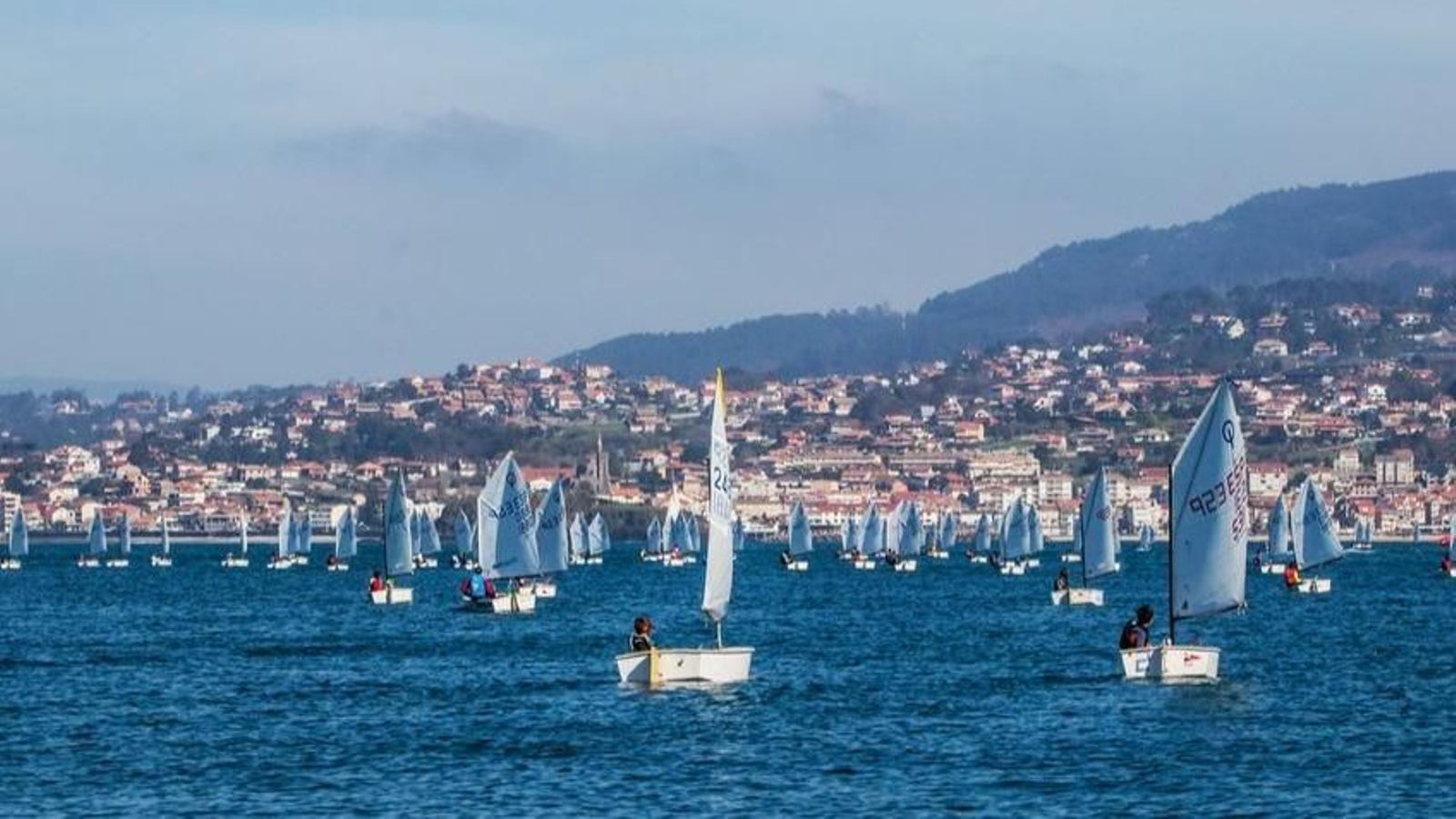 Una regata de Optimist.