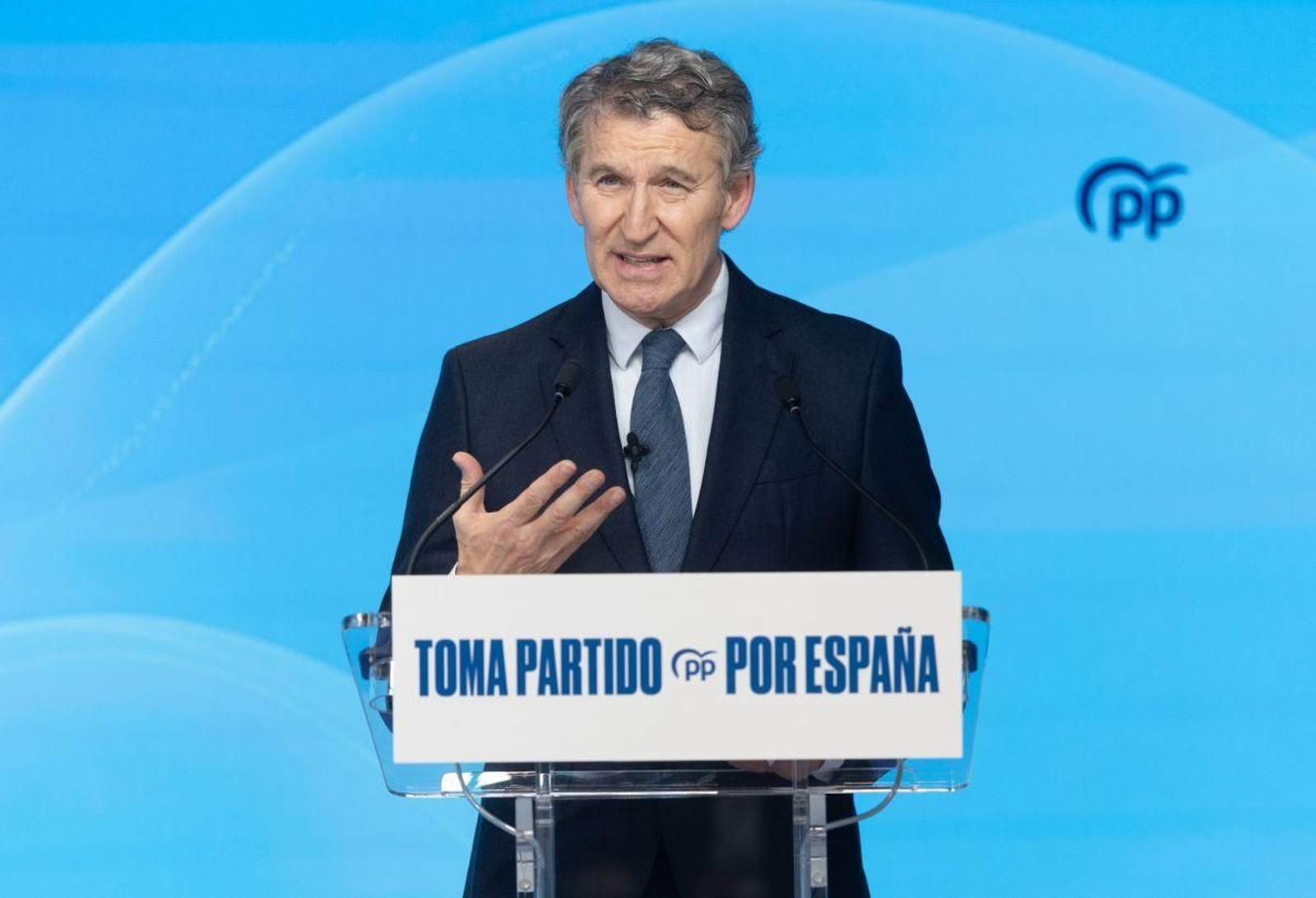 Alberto Núñez Feijóo, ayer, en Madrid.