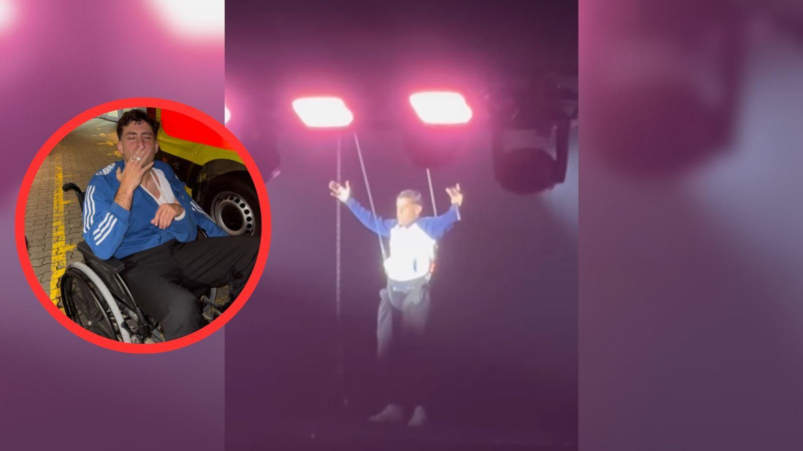 Delaossa sufre una caída desde varios metros en pleno concierto