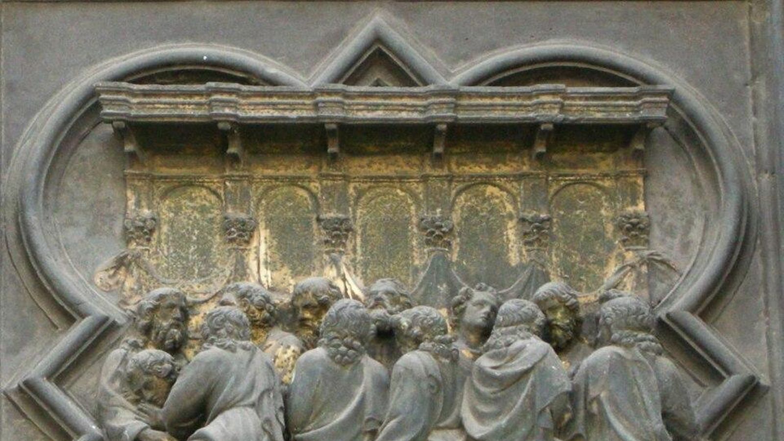 Detalle de las puertas Norte del baptisterio de Florencia, de Ghiberti (1403-1424).