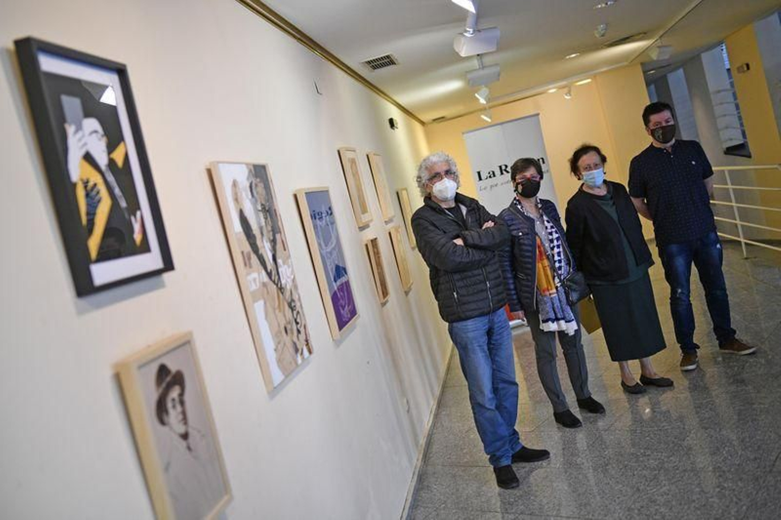 Baldomero Moreiras, Elvira Lama, Maribel Outeiriño E Ramiro Rodríguez, na presentación da exposición // Foto: Xesús Fariñas