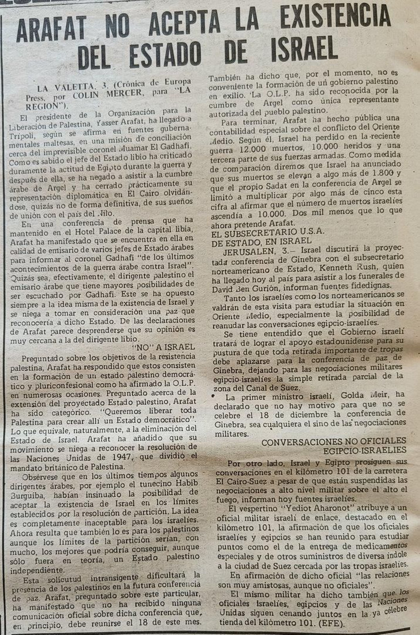 5 Diciembre 1973-Noticia