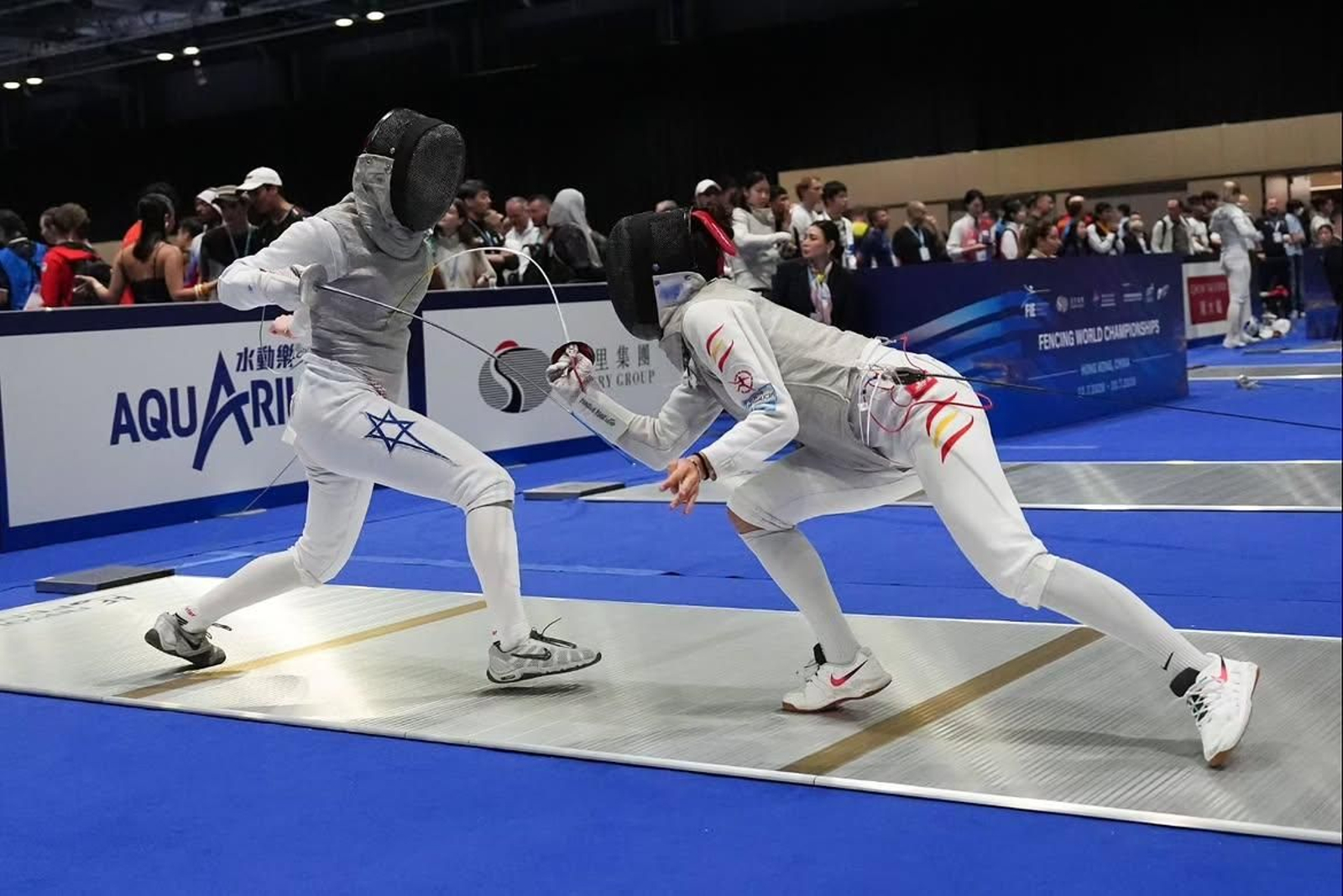 La viguesa María Mariño, en su combate contra Shahar Saban.