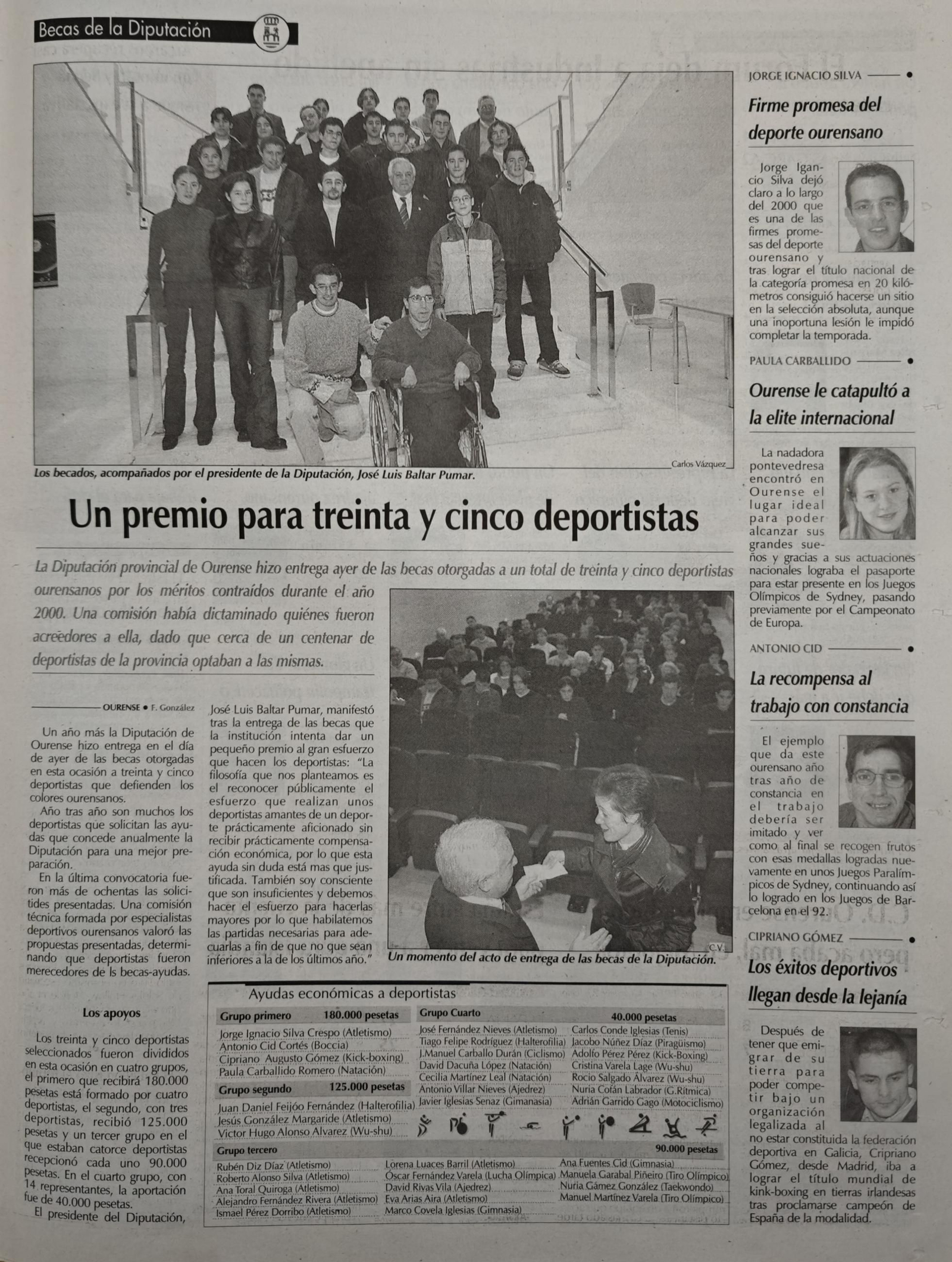 Noticias escaneadas del periódico La Región del 15 de enero del 2001.