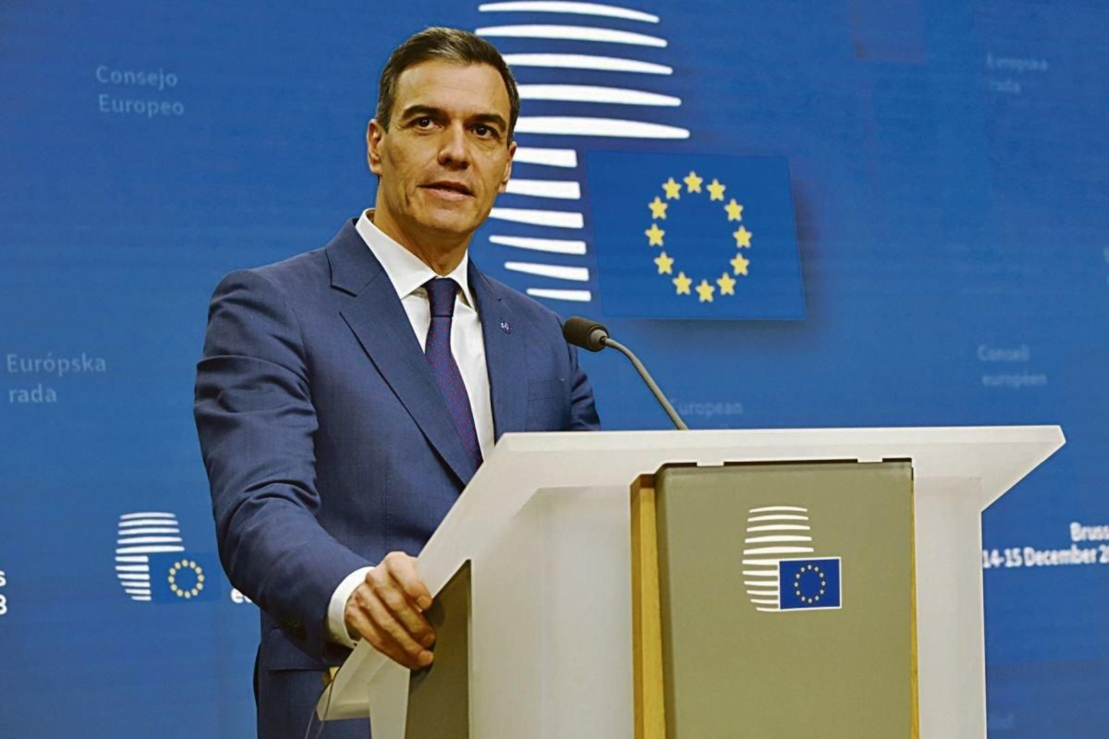 Pedro Sánchez, durante su intervención en Davos.