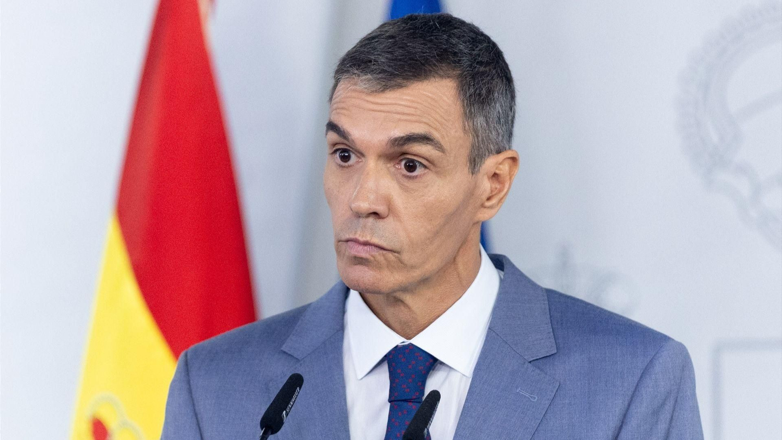 Pedro Sánchez, durante la rueda de prensa del 6 de octubre.