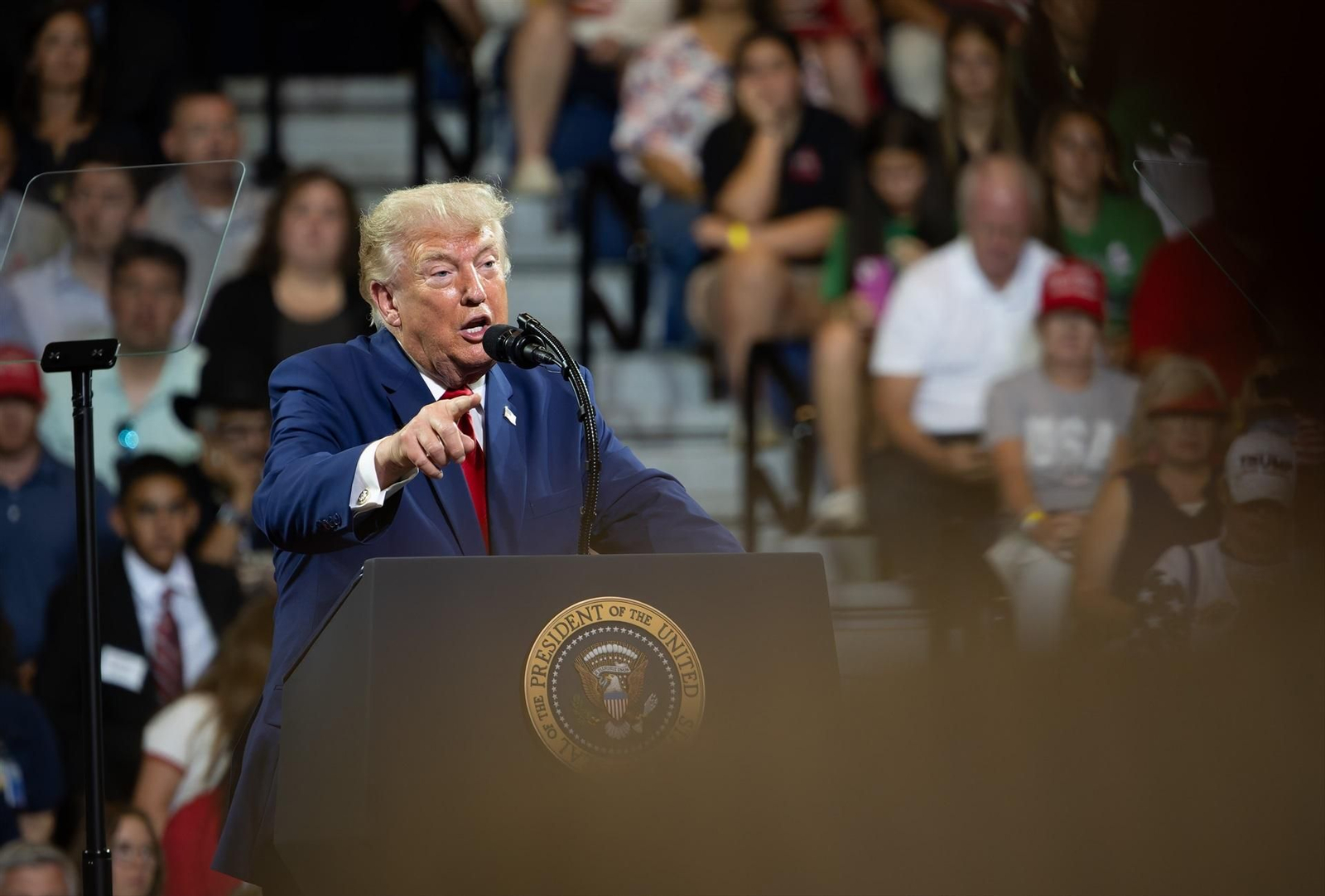 Donald Trump durante uno de sus últimos discursos.