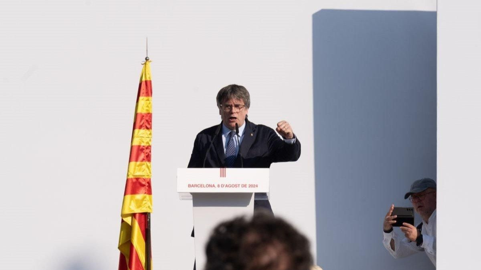 Puigdemont, en su aparición en Barcelona en verano.