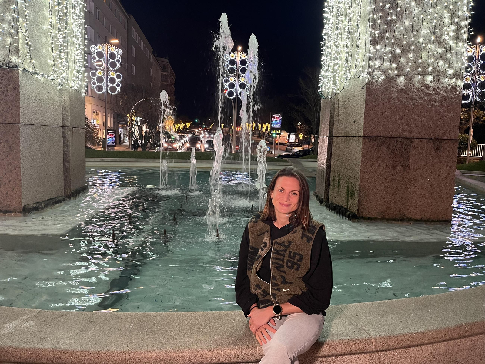 Finot disfruta de la Navidad viguesa en Praza América.