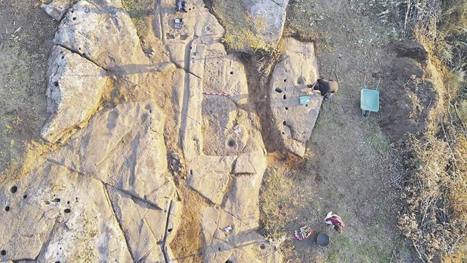 Zona de la Pía da Santa durante las excavaciones de 2021.