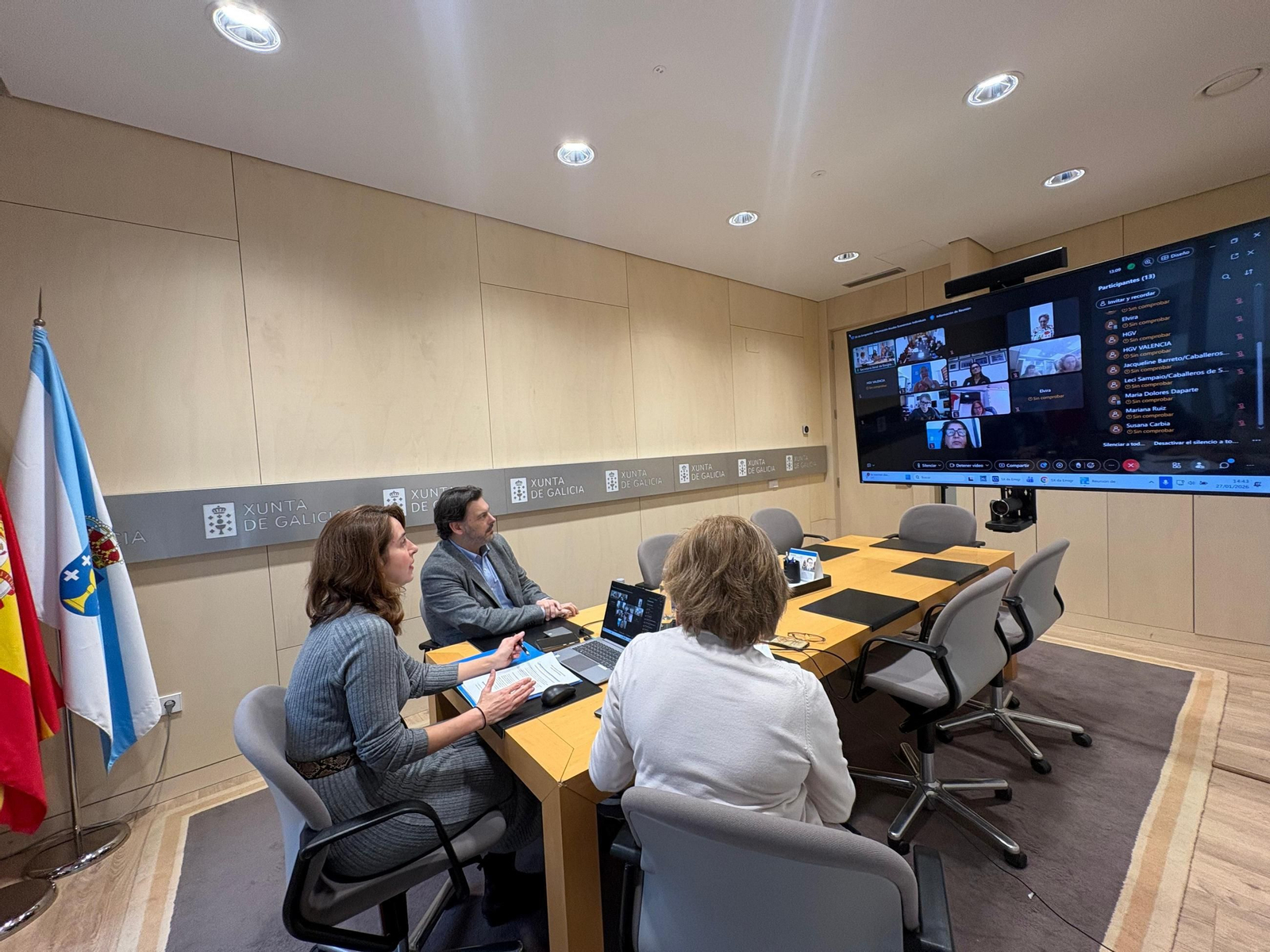 El secretario xeral da Emigración durante el encuentro virtual