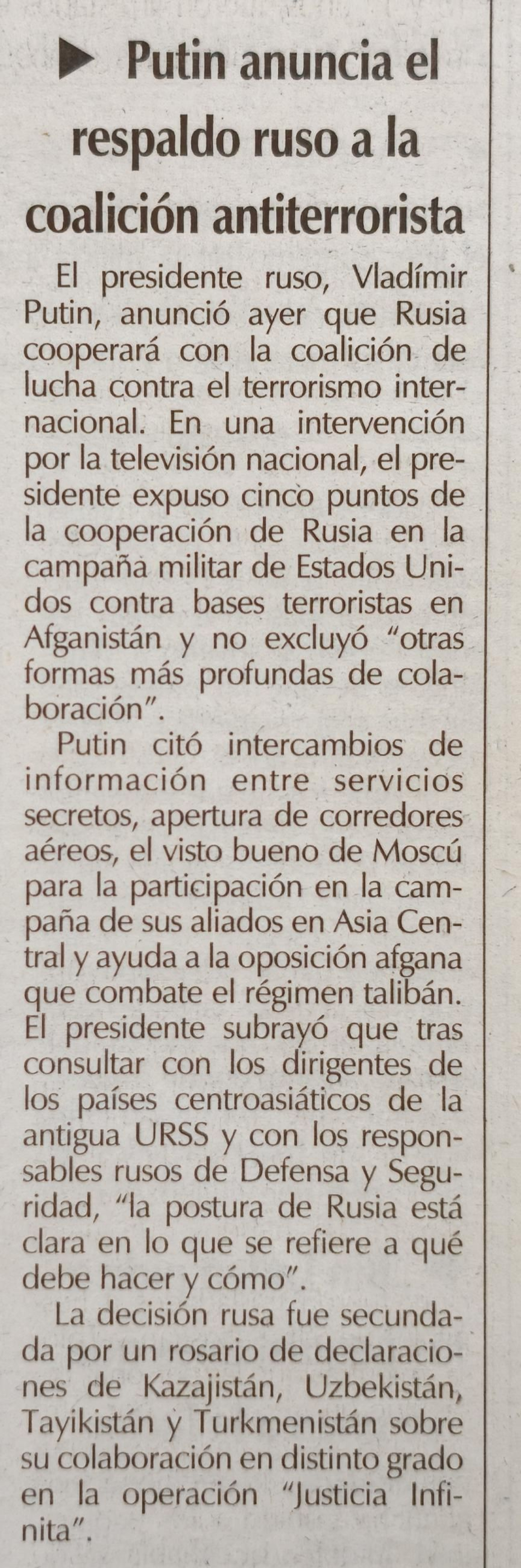 27 septiembre 2001.
