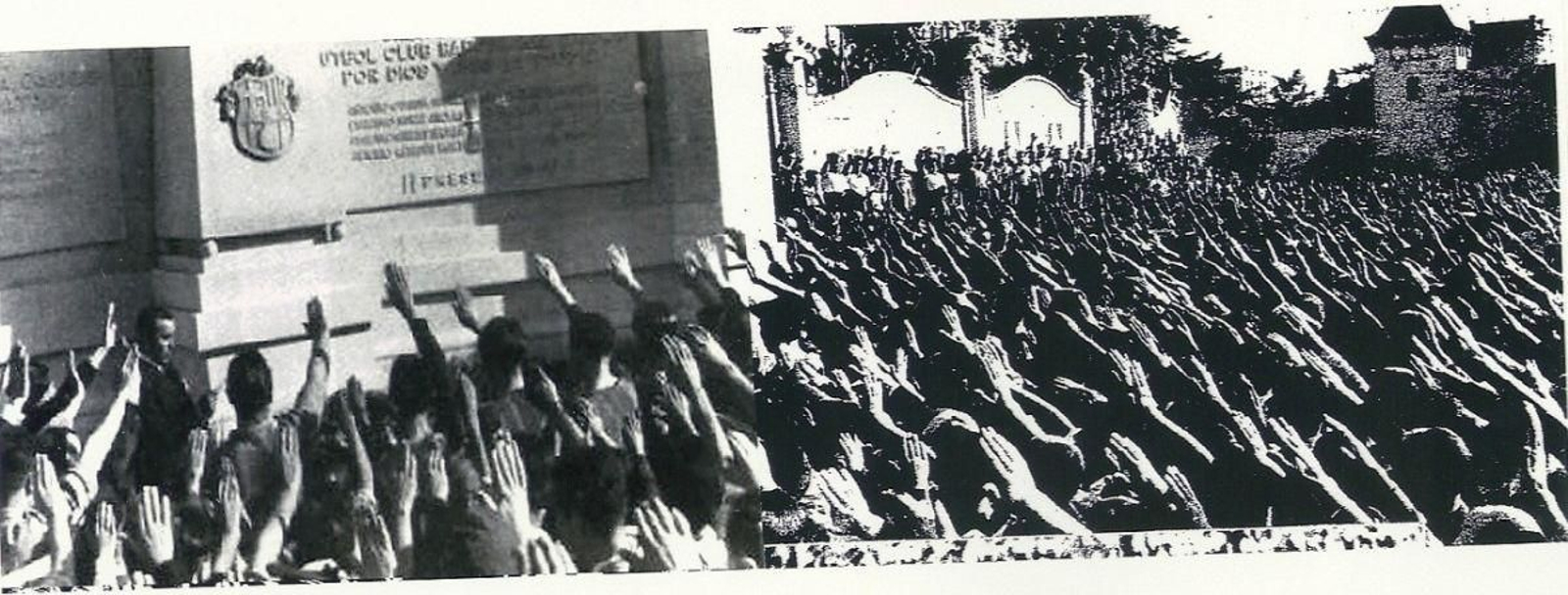 Homenaje en el monumento a los caídos del Barça en la guerra, en el estadio de Les Corts.