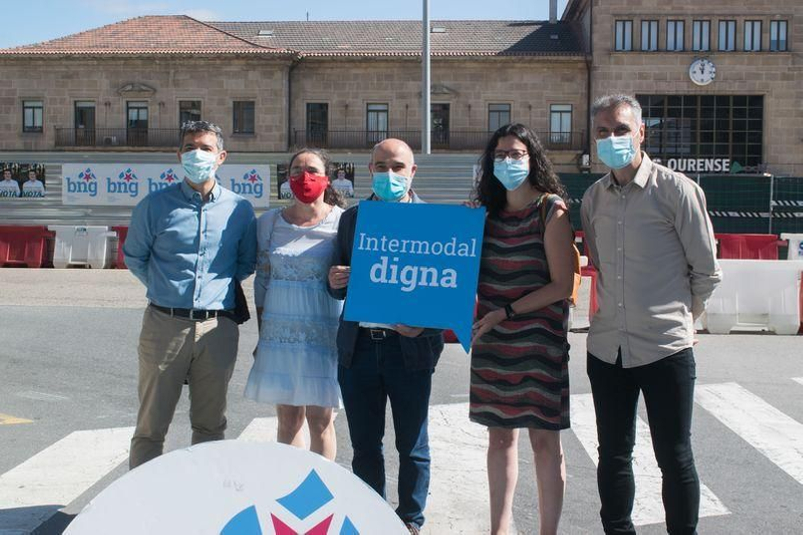 Tabarés, Reza, Rego, Presas y Seara, durante el acto de la formación nacionalista (YERAY DIÉGUEZ)