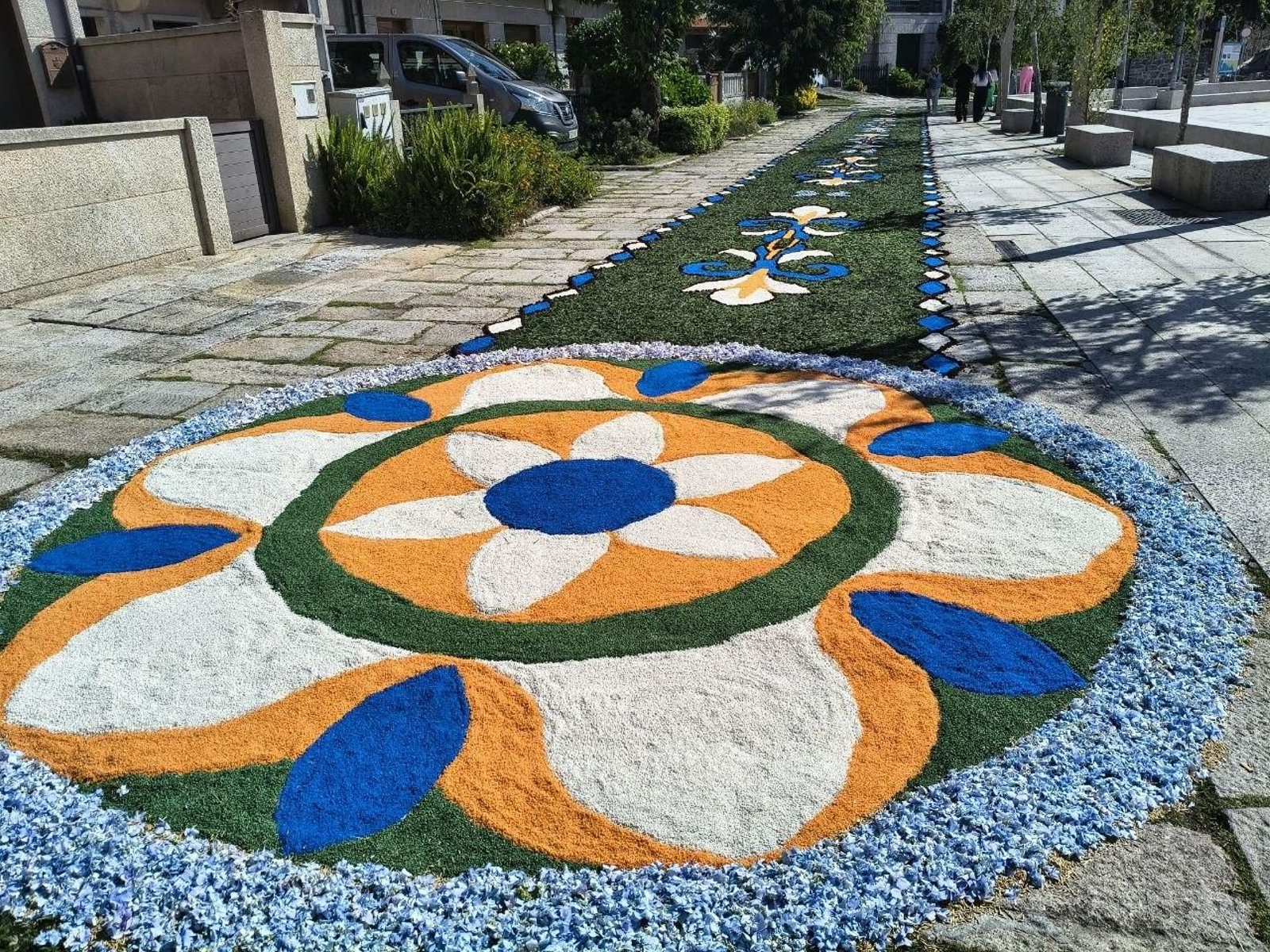 Alfombras florales en Combarro.