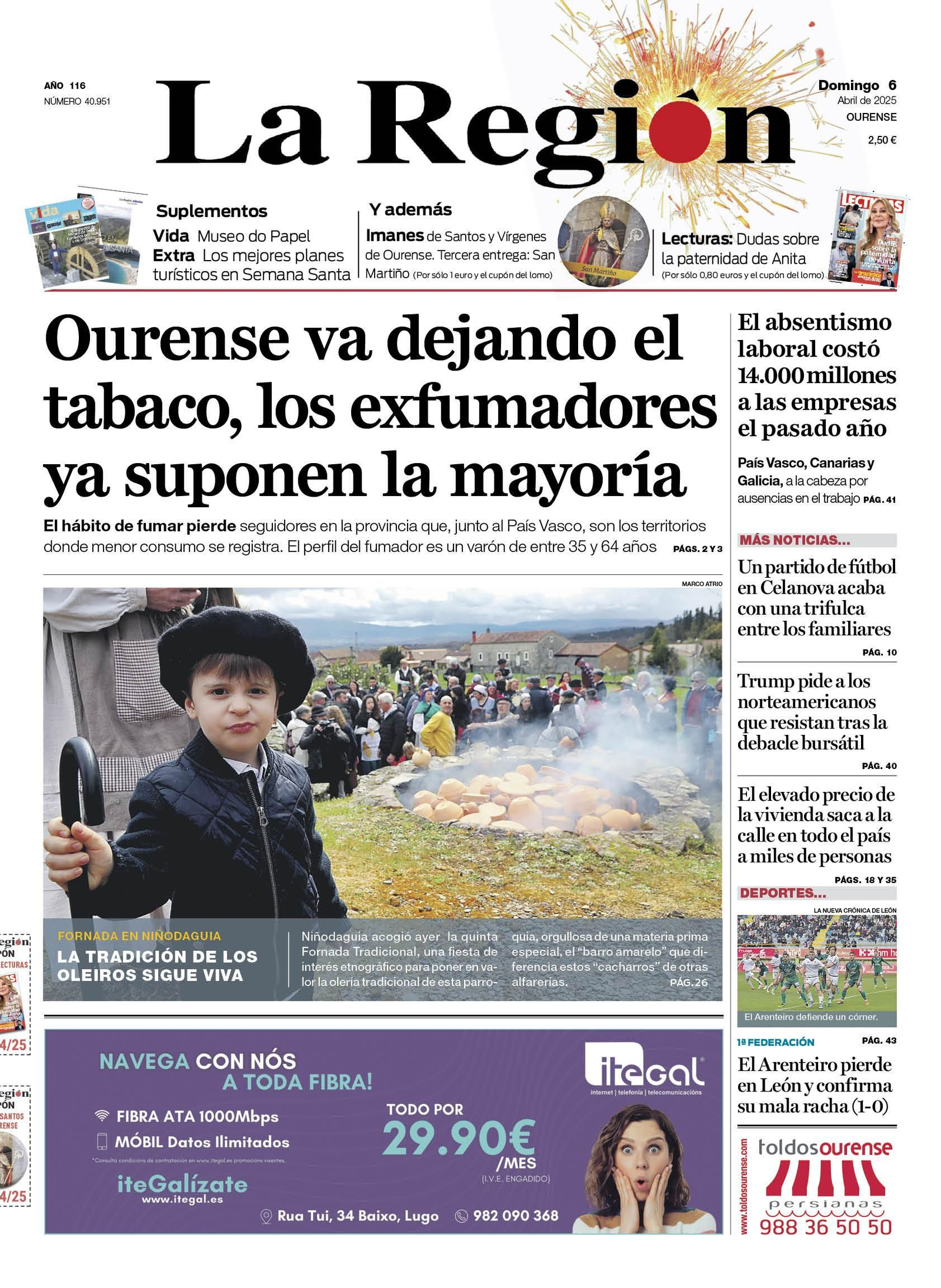 La portada de La Región