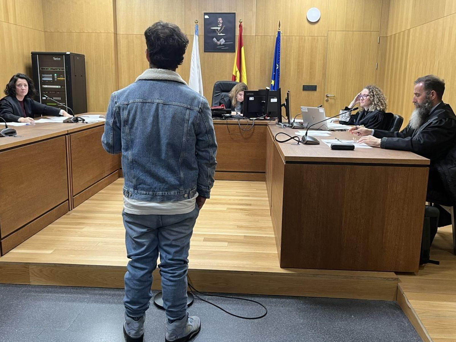 El acusado, durante su intervención en el Penal 2.