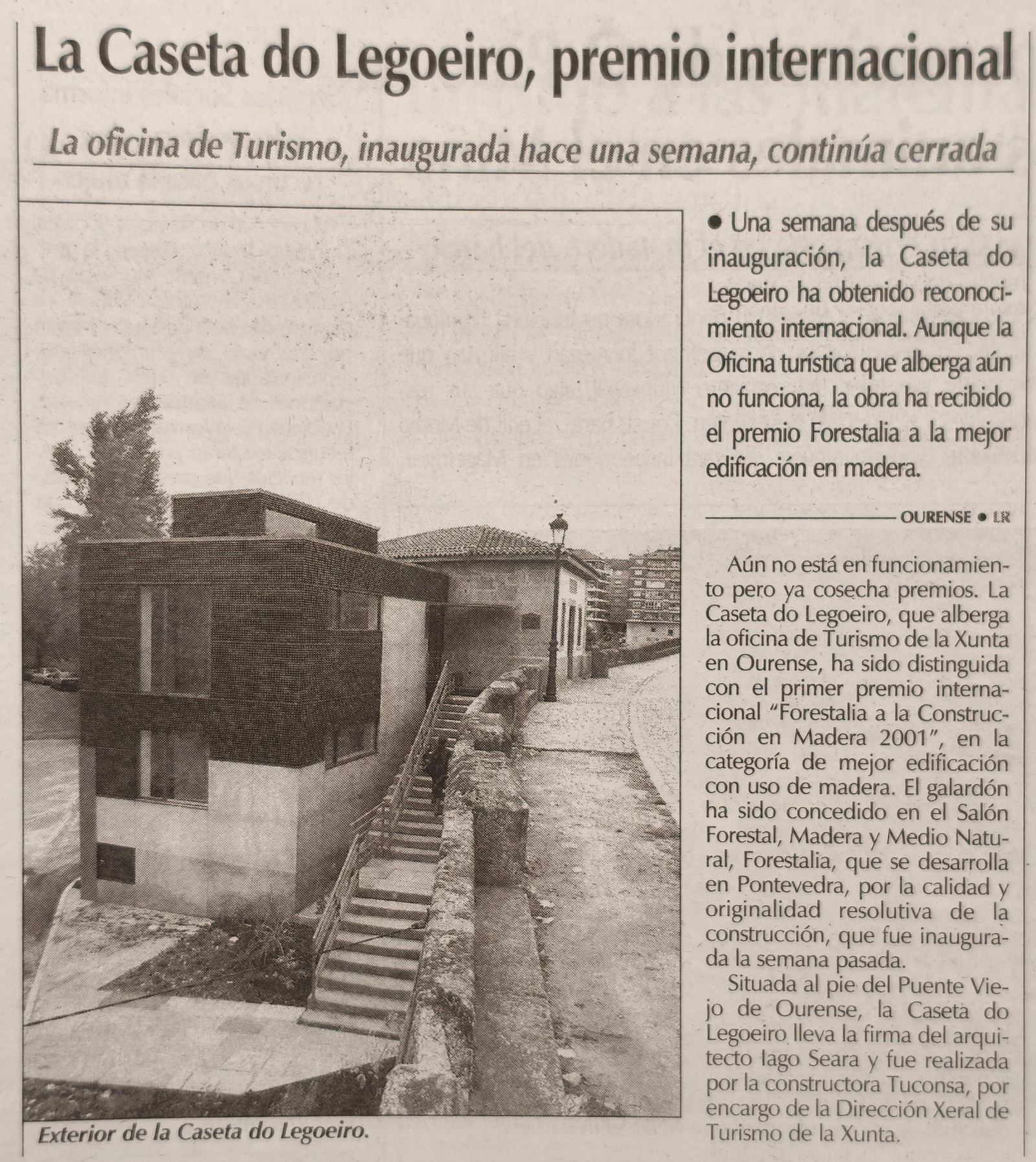 Titulares de La Región del 25 de octubre del 2001