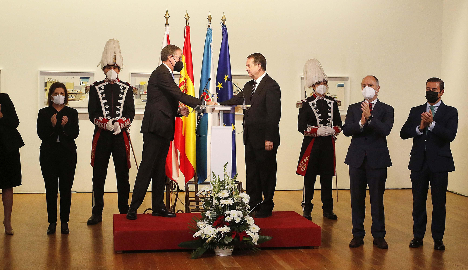 Abel Caballero, ayer durante la lectura de su discurso en el acto por el Día de la Constitución en Vigo.