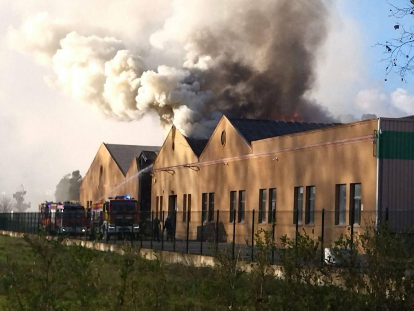 Trabajos de extinción del incendio.