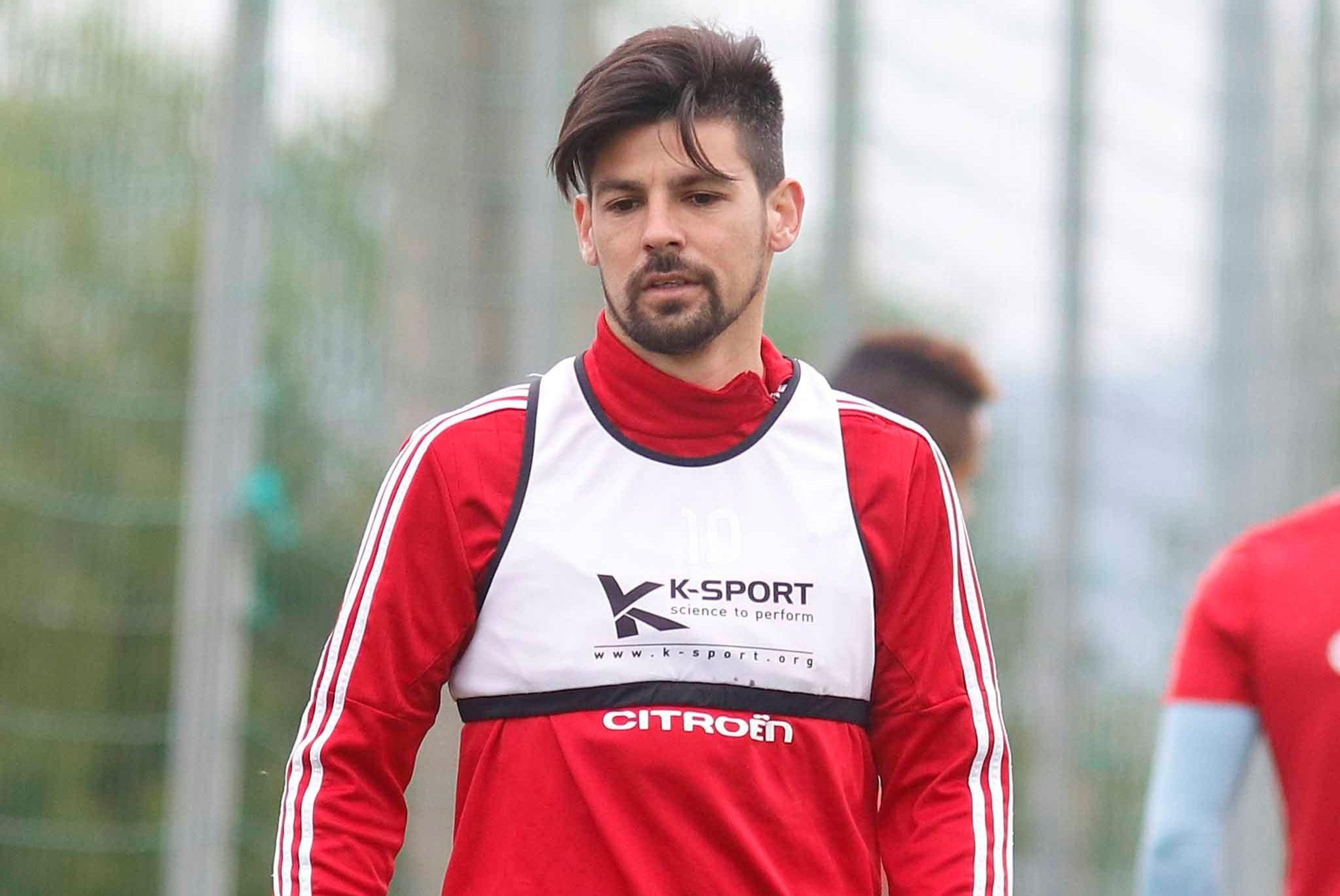 Nolito, durante el entrenamiento de ayer en A Madroa.