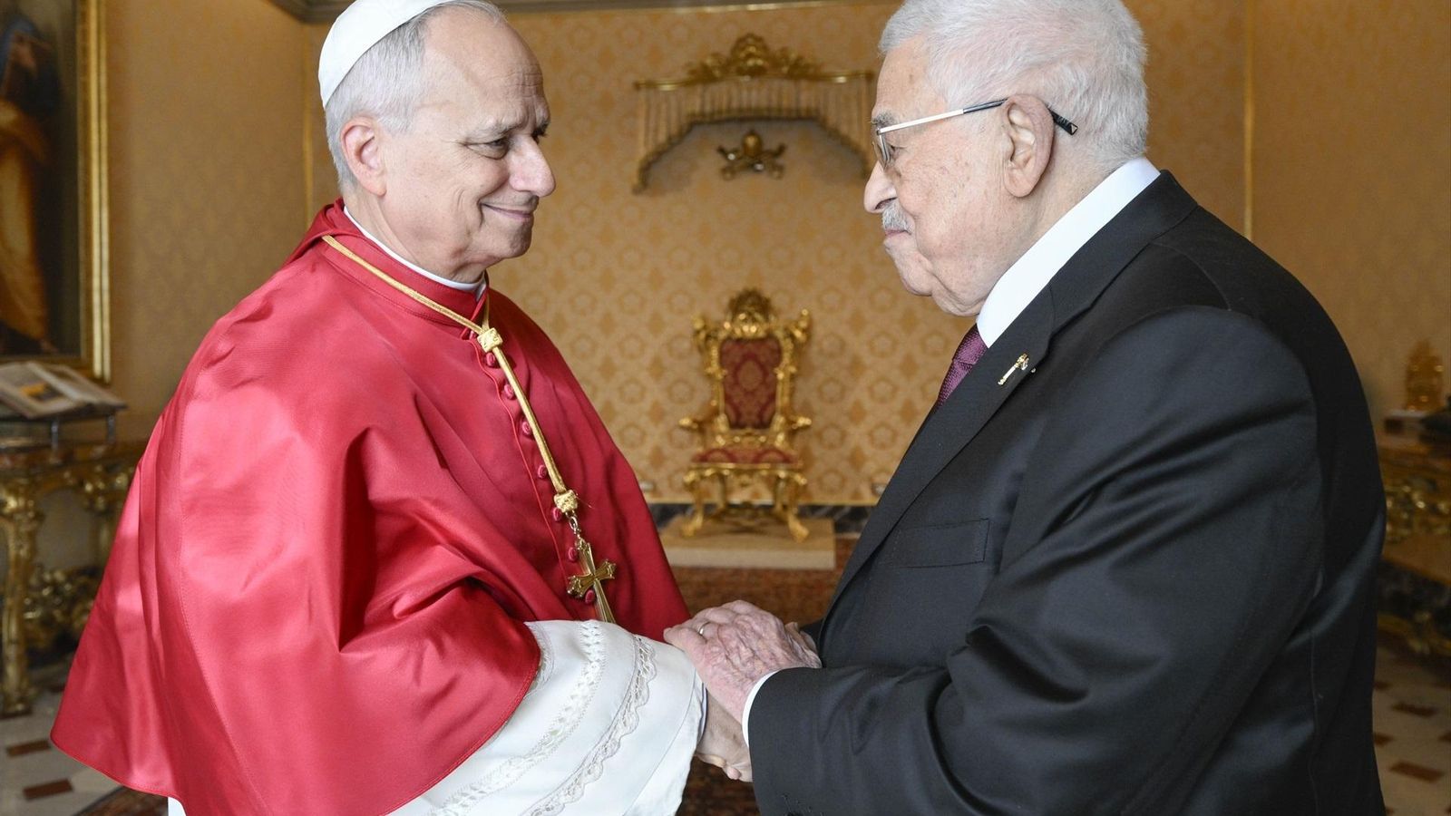 León XVI con Mahmud Abbas (Palestina)