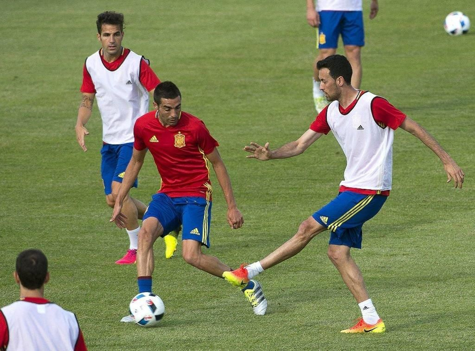 Bruno Soriano y Busquets pueden formar el doble pivote en la selección española.