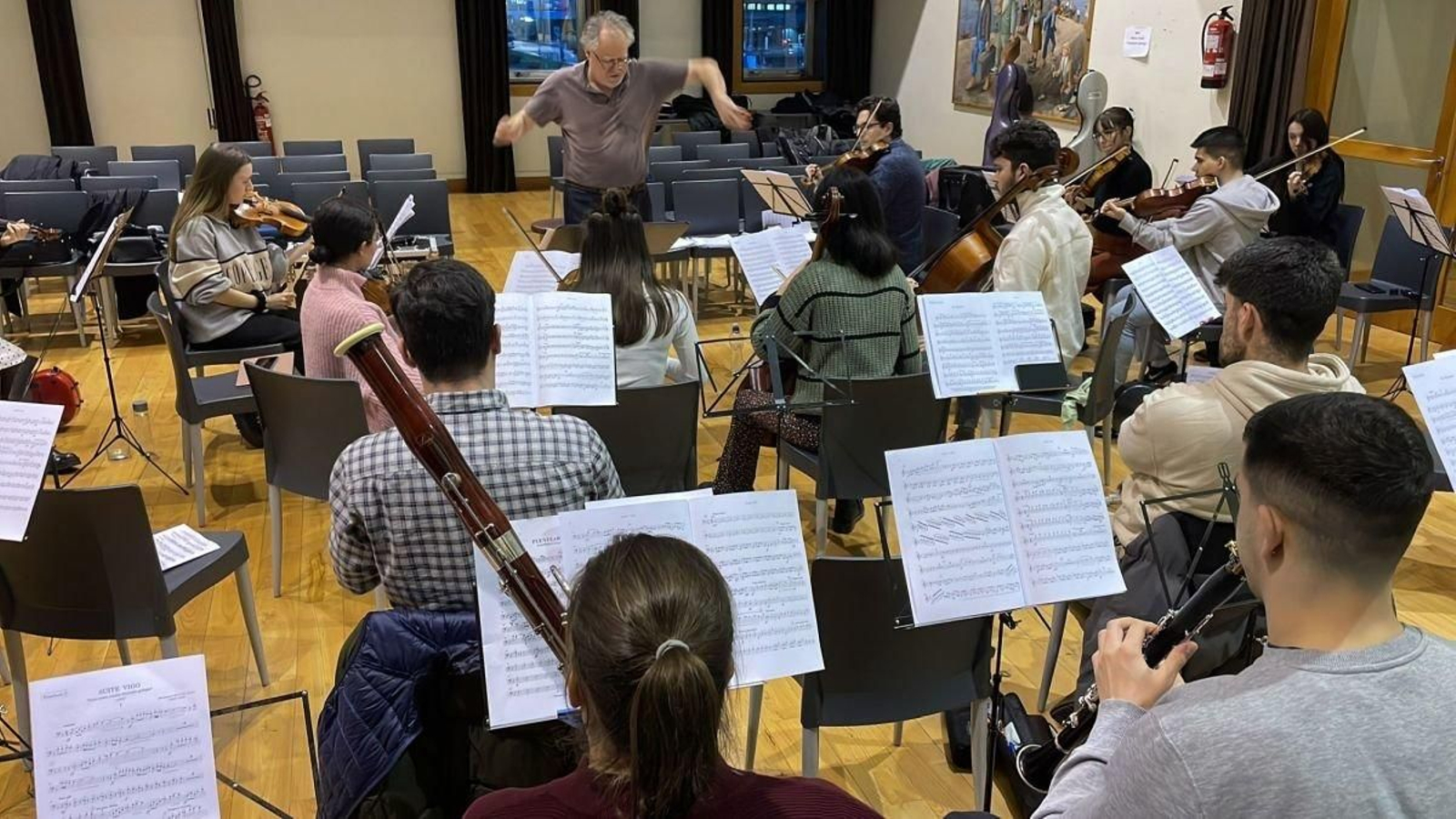 La Clásica, durante el último ensayo del concierto en la Escola Municipal de Música.