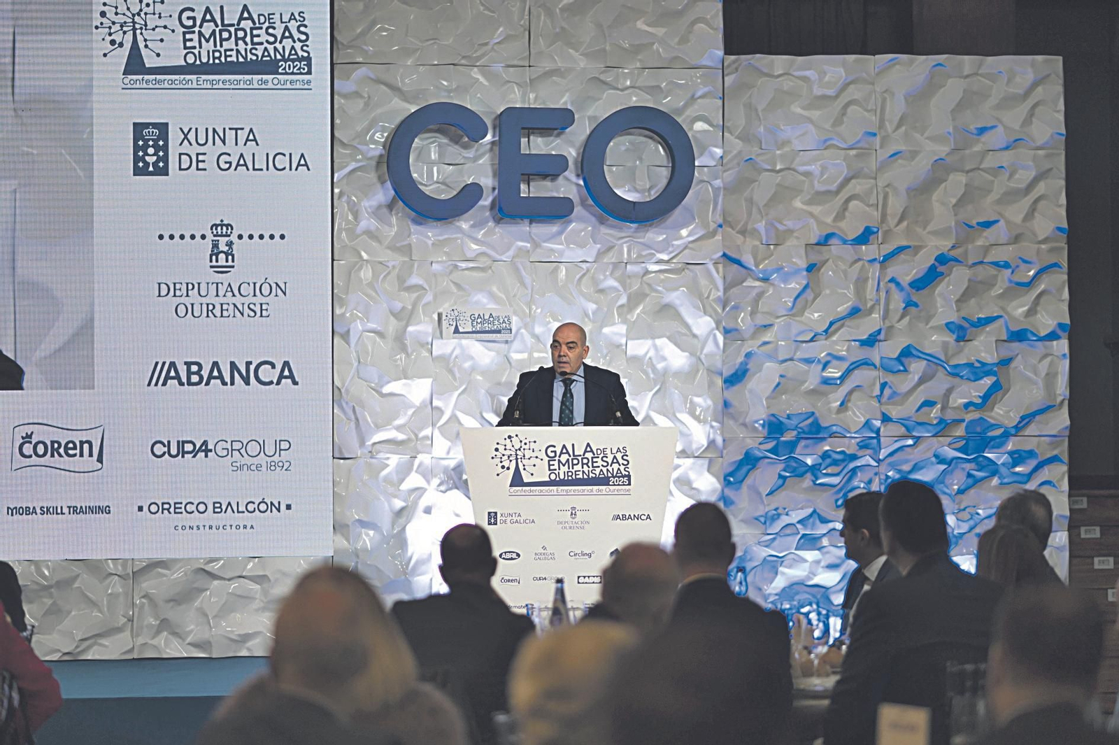 Lorenzo Amor interviene en la gala de la CEO el pasado 12 de diciembre.