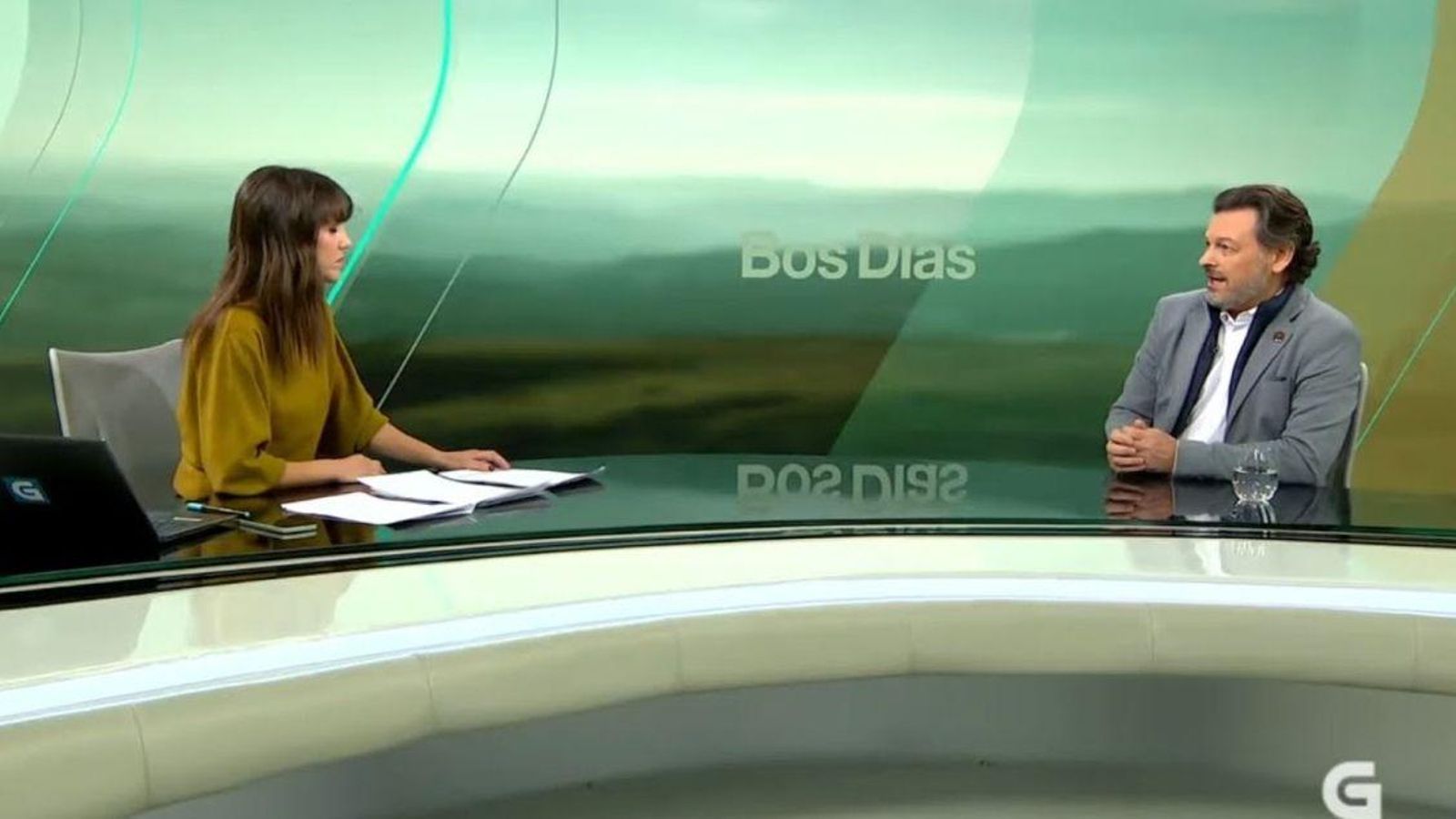 El secretario xeral da Emigración, Antonio Rodríguez Miranda, durante su entrevista en la TVG