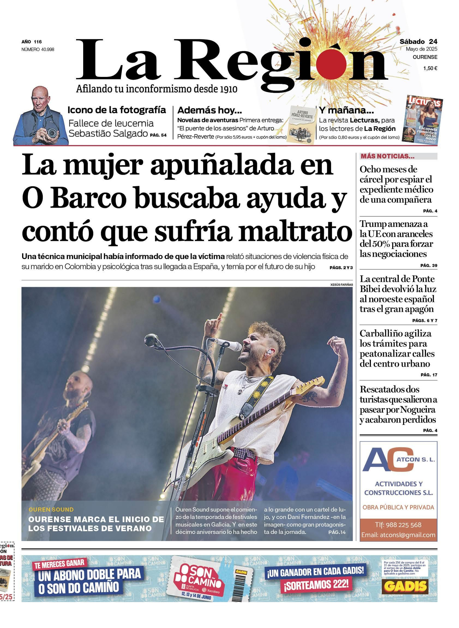 La portada de La Región.